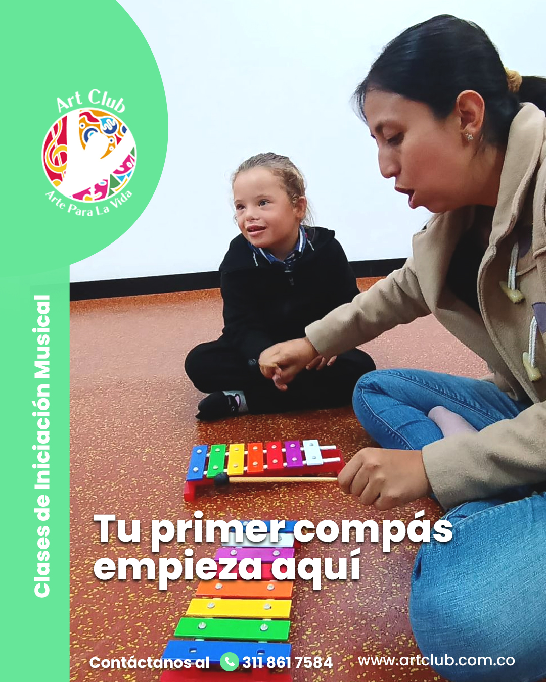 🎶✨ ¡La música empieza aquí!
Los niños aprenden ritmo, melodía, coordinación y creatividad mientras se divierten explorando sonidos e instrumentos.
Cada clase es una aventura donde la imaginación y la música se encuentran, y los pequeños músicos descubren lo que son capaces de crear.
📱 Contáctanos y reserva el cupo de tu hijo http://wa.me/573118617584 y visita nuestra página web haciendo click en el siguiente enlace >>>https://www.artclub.com.co/musica-en-cajica