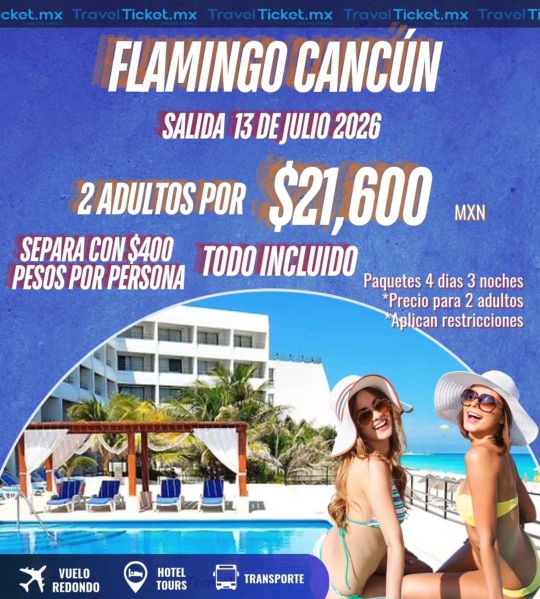 ๐ฌ ยก๐๐ฎ๐ฌ ๐ฏ๐๐๐๐๐ข๐จ๐ง๐๐ฌ ๐ญ๐ ๐๐ฌ๐ฉ๐๐ซ๐๐งโ๐ดโ๏ธ
๐ ๐๐จ๐ฌ ๐๐๐๐จ๐ฌ โ ๐๐จ๐ญ๐๐ฅ ๐๐ข๐ฎ ๐๐๐ง๐ญ๐ ๐
๐
28 al 31 de octubre 2025
2 adultos por $๐๐,๐๐๐
๐๏ธ Todo Incluido + vuelo + traslados + equipaje
โ๏ธ ๐๐๐ง๐๐ฎฬ๐ง โ ๐๐จ๐ญ๐๐ฅ ๐๐ข๐ฎ ๐๐๐ง๐ญ๐ฎ๐ซ๐
21 al 24 de enero 2026
2 adultos por $๐ฎ๐ด,๐ฏ๐ฌ๐ฌ
๐๏ธ Todo Incluido + vuelo + traslados + equipaje
๐ณ Separa con $๐๐๐ ๐ฉ/๐ฉ
๐๏ธ ๐๐๐ง๐๐ฎฬ๐ง โ ๐๐จ๐ญ๐๐ฅ ๐
๐ฅ๐๐ฆ๐ข๐ง๐ ๐จ
13 al 16 de julio 2026
2 adultos por $๐๐,๐๐๐
๐๏ธ Todo Incluido frente a la playa + vuelo + traslados + equipaje
๐ณ Separa con $๐๐๐ ๐ฉ/๐ฉ
๐ฅ ยกCupos limitados!
๐ฒ Escrรญbenos ya por WhatsApp y asegura tu lugar con ๐๐ซ๐๐ฏ๐๐ฅ ๐๐ข๐๐ค๐๐ญ