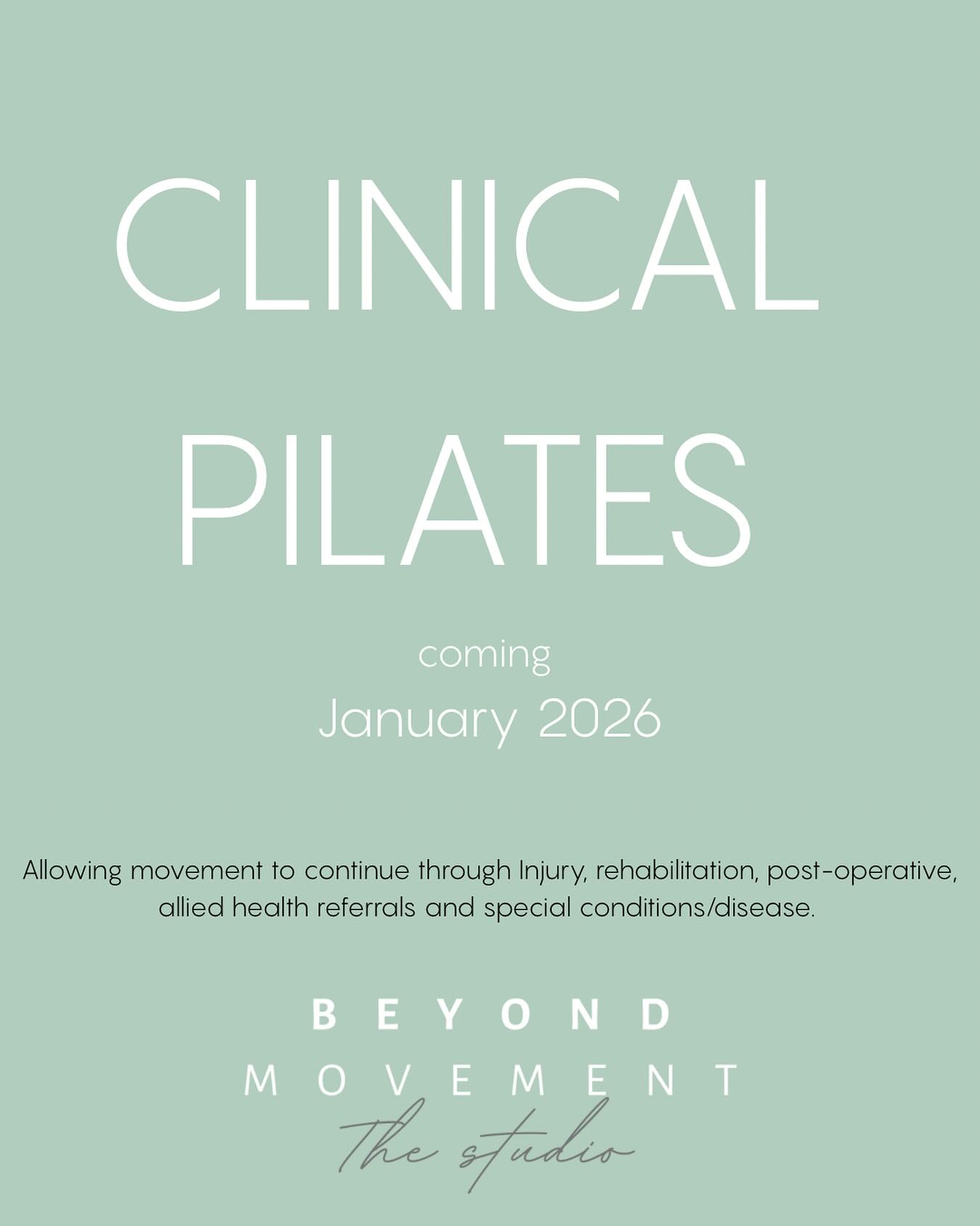 COMING JANUARY 2026!
Specialised, tailored, evidence based movement for every point in your life.
As I’m finalising my Clinical Pilates course - I cannot wait to offer a specialised form of movement to the community!
More details coming soon 🤍
Courtney xx