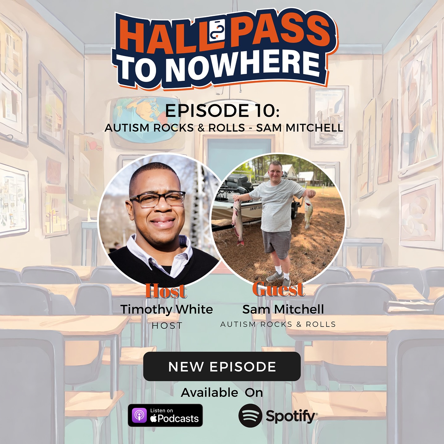 Check out episode 10 available now with the amazing Sam Mitchell @autismrocksandrollspod. We had a great discussion about the stigmas of autism. Listen and aid Sam’s mission of changing the perspective. Link in bio! #autism #perspective #education #extraordinary #hallpasstonowhere