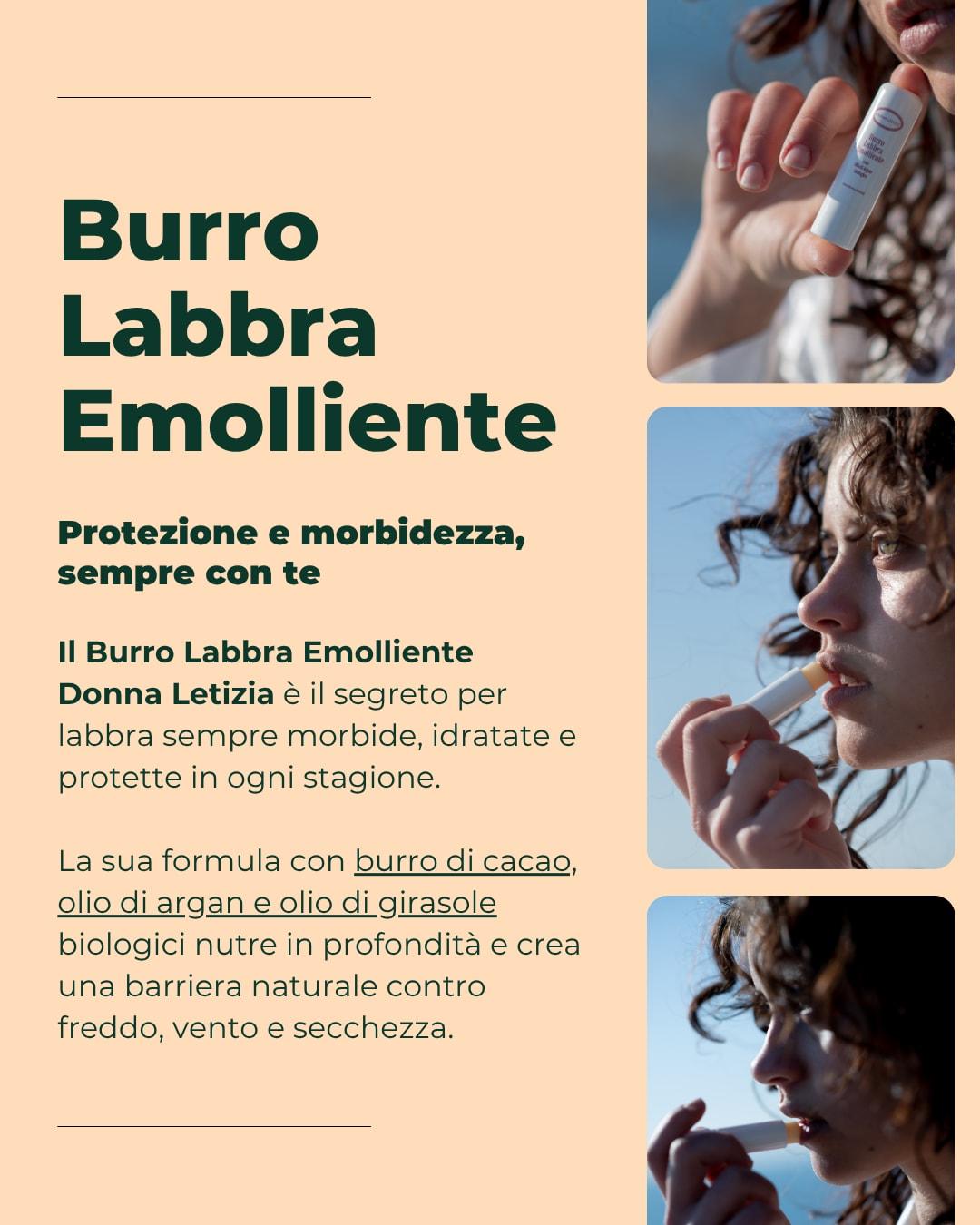 💄 Morbidezza che si vede, comfort che si sente.
Il Burro Labbra Emolliente Donna Letizia nutre, protegge e illumina le tue labbra con ingredienti biologici e un tocco di dolcezza naturale.
Una coccola quotidiana dal delicato aroma latte, per labbra morbide e irresistibili. 💋
📍 Dalle Terre di Toscana, con amore.
🛒 Scoprilo su www.donnaletiziashop.com
#DonnaLetizia #BurroLabbra #BellezzaNaturale #CosmesiMadeInItaly #LabbraMorbide #SkincareNaturale