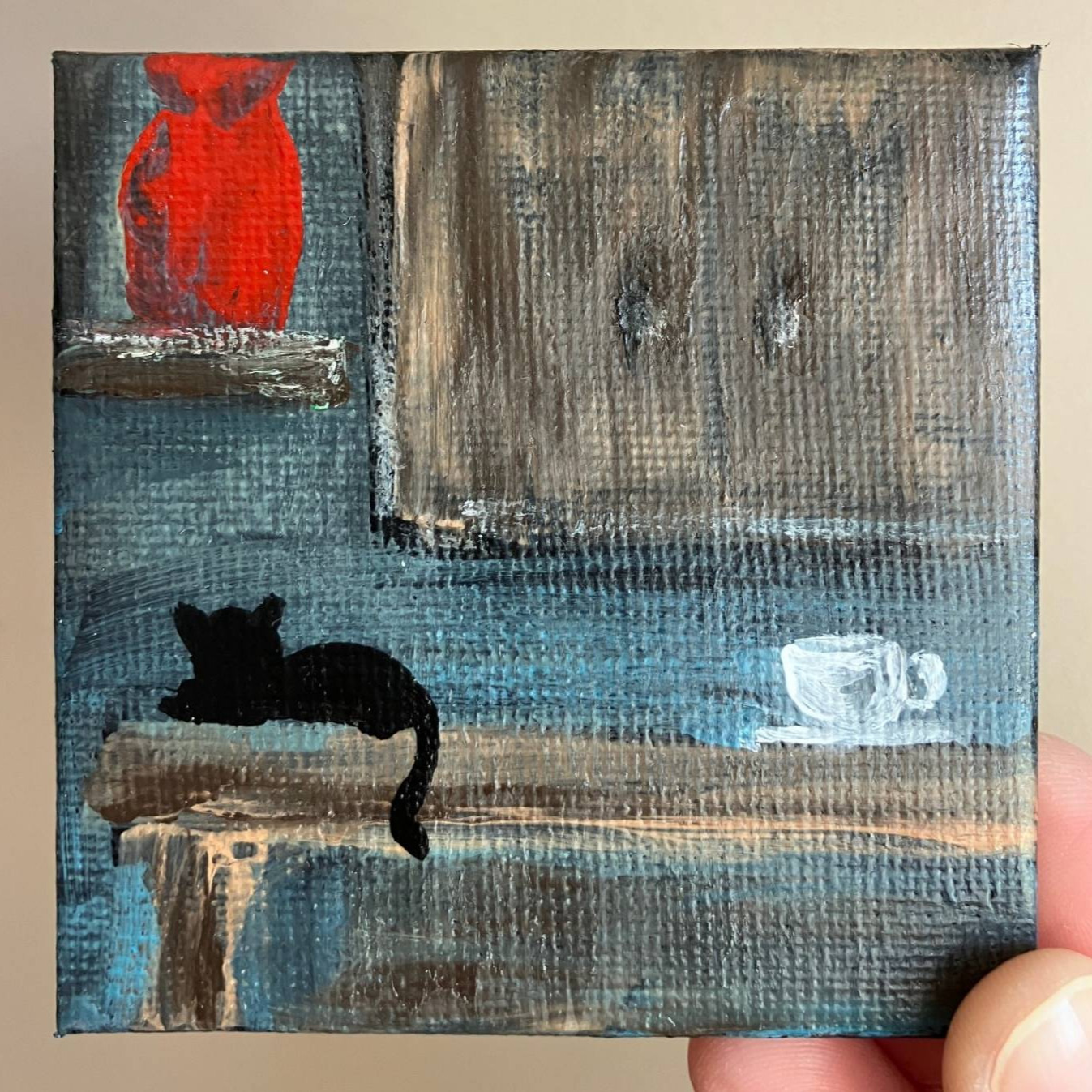 Midnight Cuppa 3" x 3" Miniature Art Available NOW! Another new painting just listed! 25% off for my fall sale! Free shipping in CAN & US https://etsy.me/3ZZ7CHT #etsy #kitten #cuppa #kellyannedesigns #etsyfinds #etsygifts #etsysale #etsycoupon #shopsmall #canadianart #originalpainting #painting #miniaturepainting
#miniatureart #blackcat #kitchenart
#custompaintings #paintingsforsale #canadianartist #wallartwork #fallsale #originalart #abstractart #customart #etsycommunity