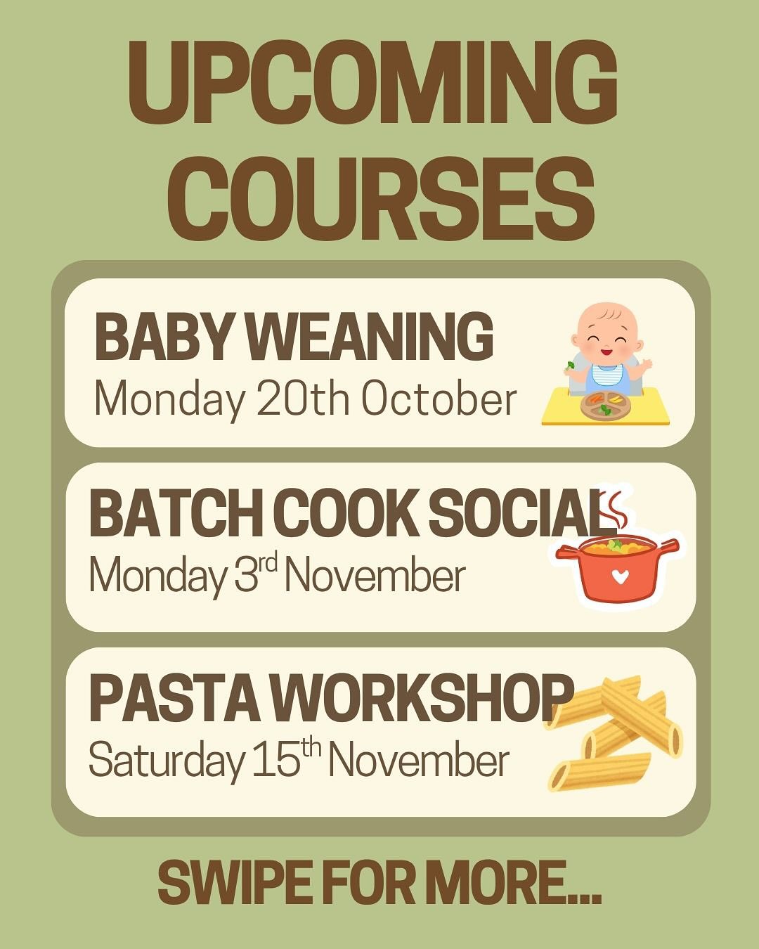 Lots of lovely classes lined up — baby weaning, pasta, batch cooking, mince pies and more 🍝✨
Small groups, good food, and plenty of chat.
Book via the website - www.littlefromecookeryschool.co.uk