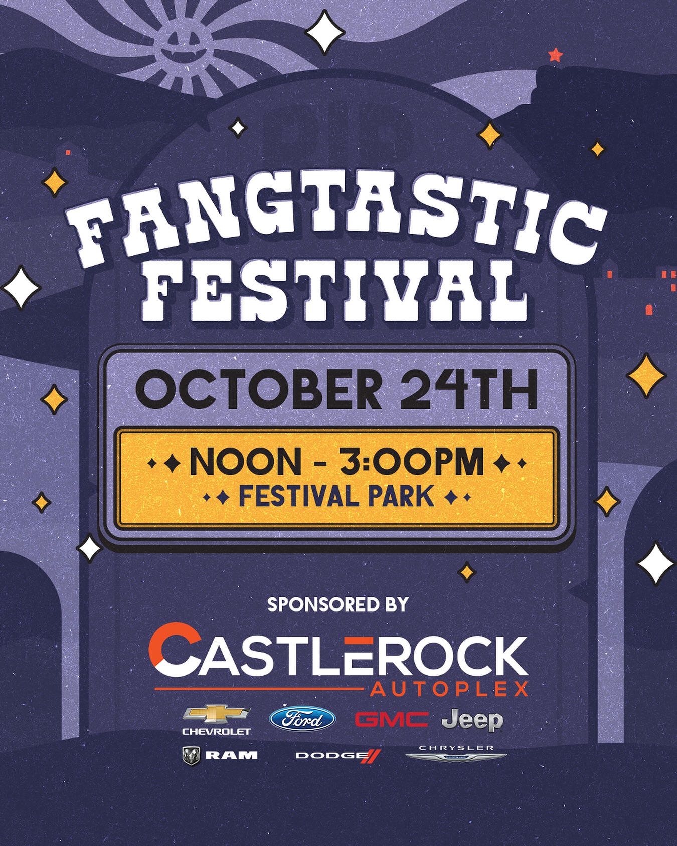 ⚖️ FANGTASTIC FESTIVAL is creeping up later this month! 👻
Dress up your little ghouls and goblins and bring them down to Festival Park on Friday, October 24 for an afternoon of trick-or-treating and games in a sunshine setting! ☀️🍬
🎃 You can also enjoy a PUMPKIN PATCH
🍂 Festival Park in Downtown Castle Rock
🦇 Friday, October 24th
🧛♂️ 12:00-3:00pm
A huge thanks to our sponsors making this year event so *fangtastic* 💀
🚗 Castle Rock Autoplex
🪟 Lifetime Home & Remodeling
🤸♀️ Little Gym of Castle Rock
❤️ Advent Health
🏫 Douglas County School District
📦 Park Street Storage
🌳 Little Sunshine’s Playhouse
⚖️ Folkestad Fazekas Barrick & Patoile, P.C.
🚧 Taggart Construction
📕 Douglas County Libraries
#downtowncastlerock #castlerockcolorado #kidsincastlerock #castlerockfamilies #castlerockmoms #castlerockdads