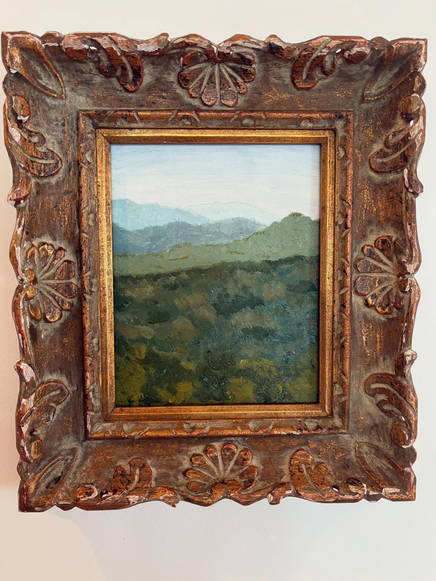 Blackberry Mountain Air
SOLD
8" x 10"
Oil on canvas panel in antique frame