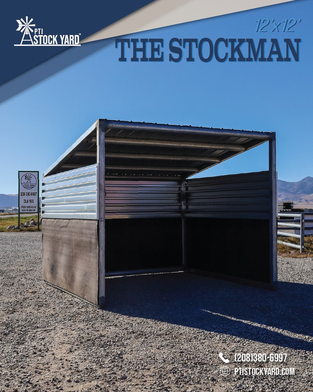 The 12x12 Stockman: where durability meets design, all within your budget.
This shelter is made from the highest quality 4" and 5" galvanized tubing, high-rib B-Decking tin, and kick and chew-proof rubber belting.
Visit our retail store or a dealer near you to order today!
๐ 208.380.6997
๐ 1090 W 800 N Preston, ID
๐https://www.ptistockyard.com/dealer-locations
#PTIStockYard #HeavyDuty #TheStockman #shelter #farm #ranch