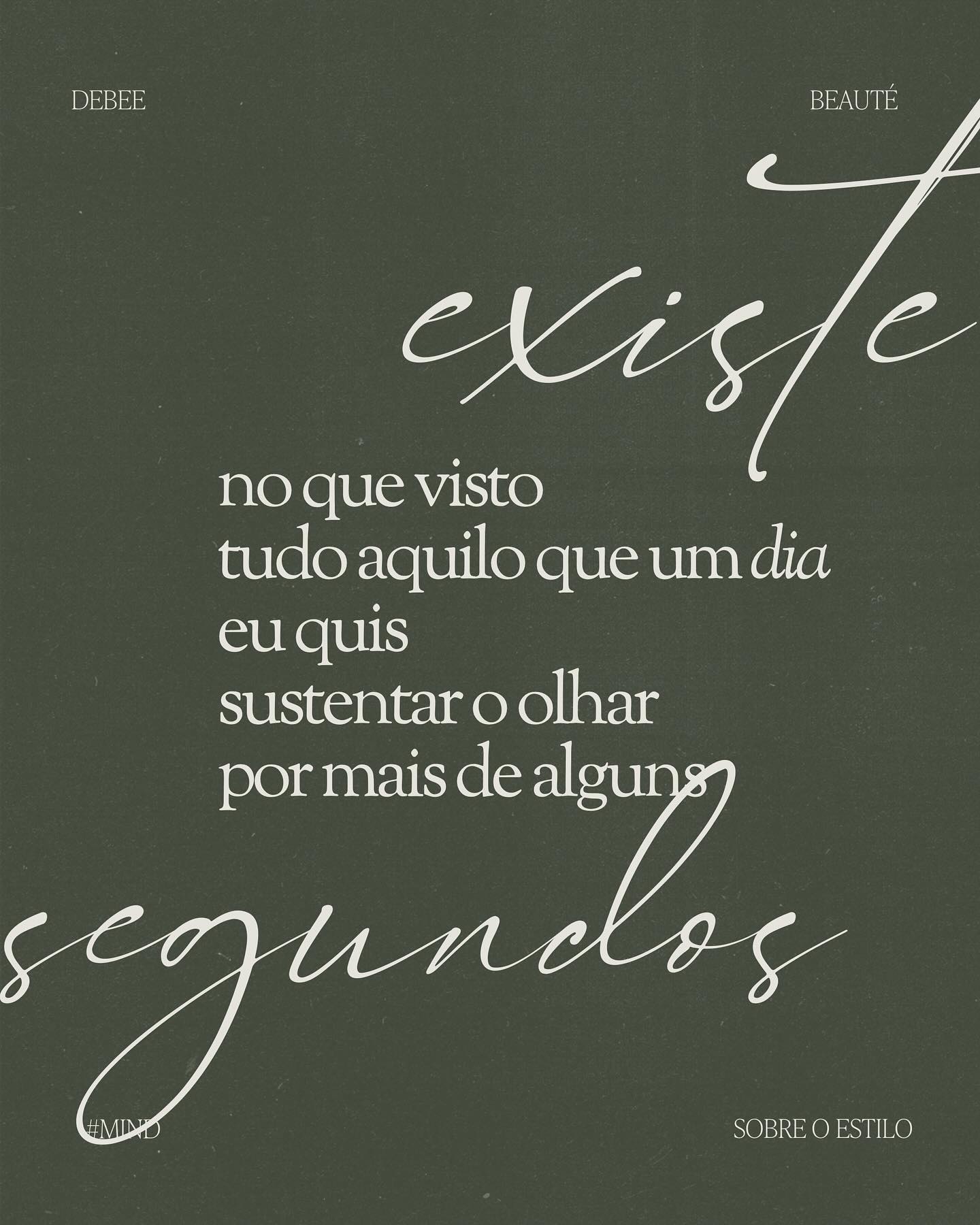 disseram que nossa crise atual não é só estética, é também uma crise de identidade: estamos, o mesmo tempo, lotados de referências e escassos de construção. é uma escolha diária ser algo quando a inércia é o próprio movimento de adaptação. ainda assim, com tudo isso, nos fazemos presente! saiu uma nova série, mas você se identificou tanto com o corte de cabelo da personagem principal. que legal que listras estão na moda! você sempre quis usar e agora existem 10 lojas com oferta nessa estampa. somos tão nossos que até o que absorvemos dos outros tem um pouquinho de nós. existe no seu estilo tudo aquilo que um dia, de fato, você quis sustentar o olhar por mais de alguns segundos.
com carinho,
debee.