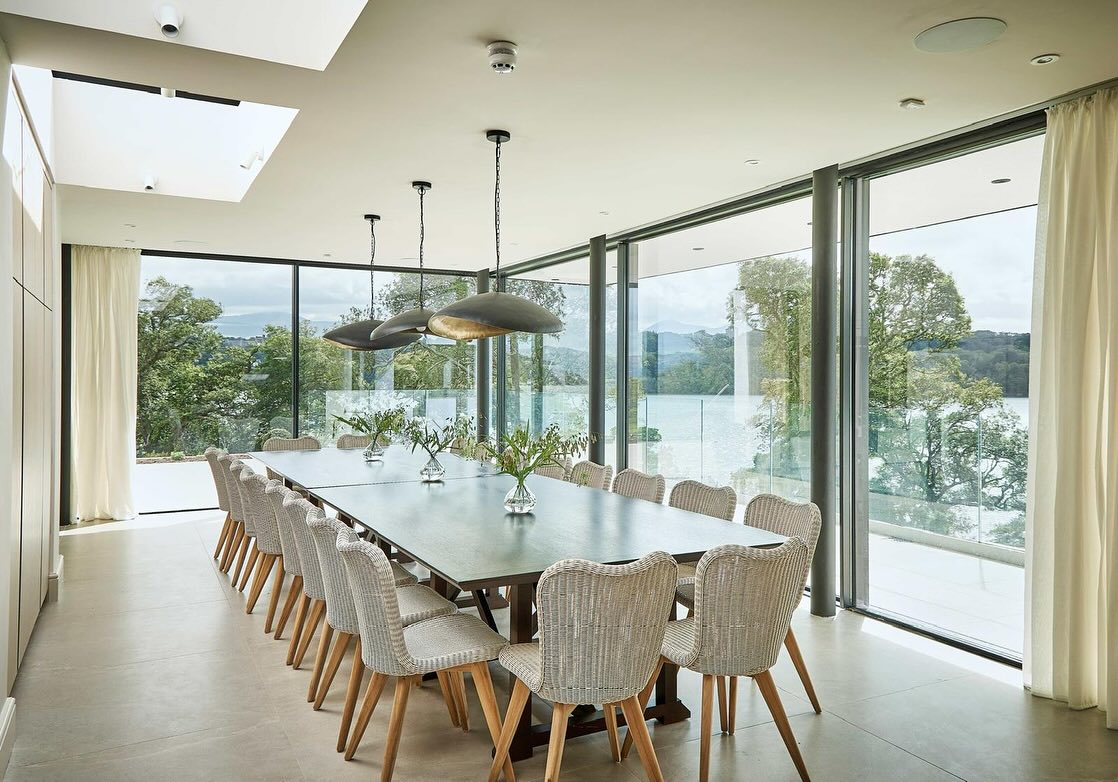 Completed images from a rather special project working with @daisyjoyescapes . When you have such a stunning view, you don’t want anything to get in the way, which is where our View sliding doors come into their own. A frameless design and only 20mm mullion. This stunning property is available to hire for your next family/company event so go and try it out for yourself