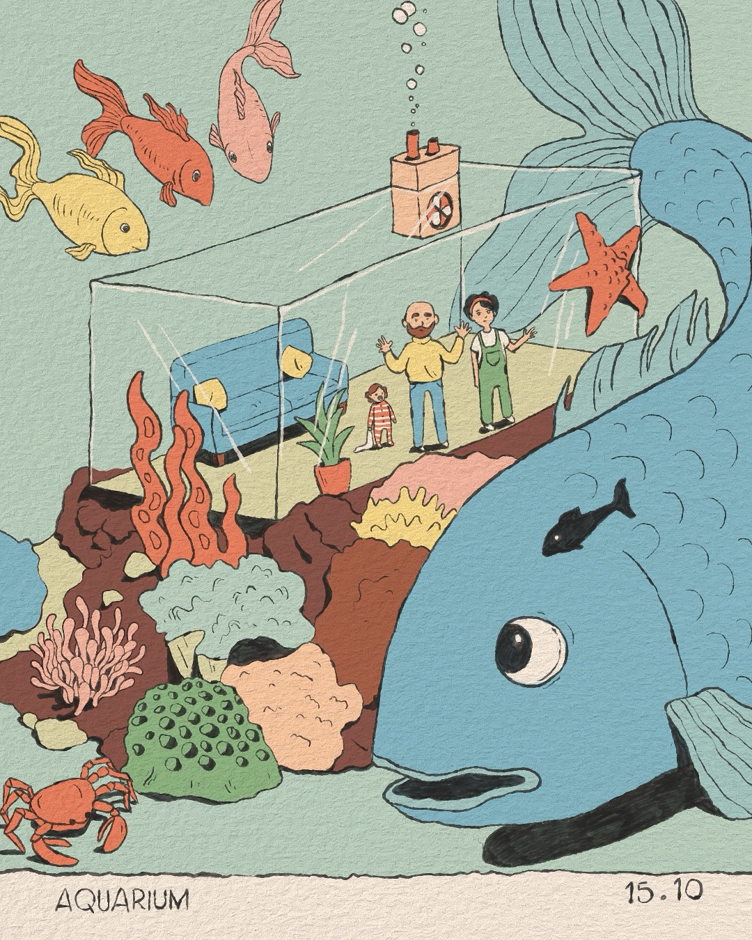 Day 15
Today’s prompt from @peachtober is “aquarium”.
#peachtober #peachtober25 #peachtober25aquarium #inktober25 #inktober #inktober2025 #di̇gi̇tali̇llustrati̇on