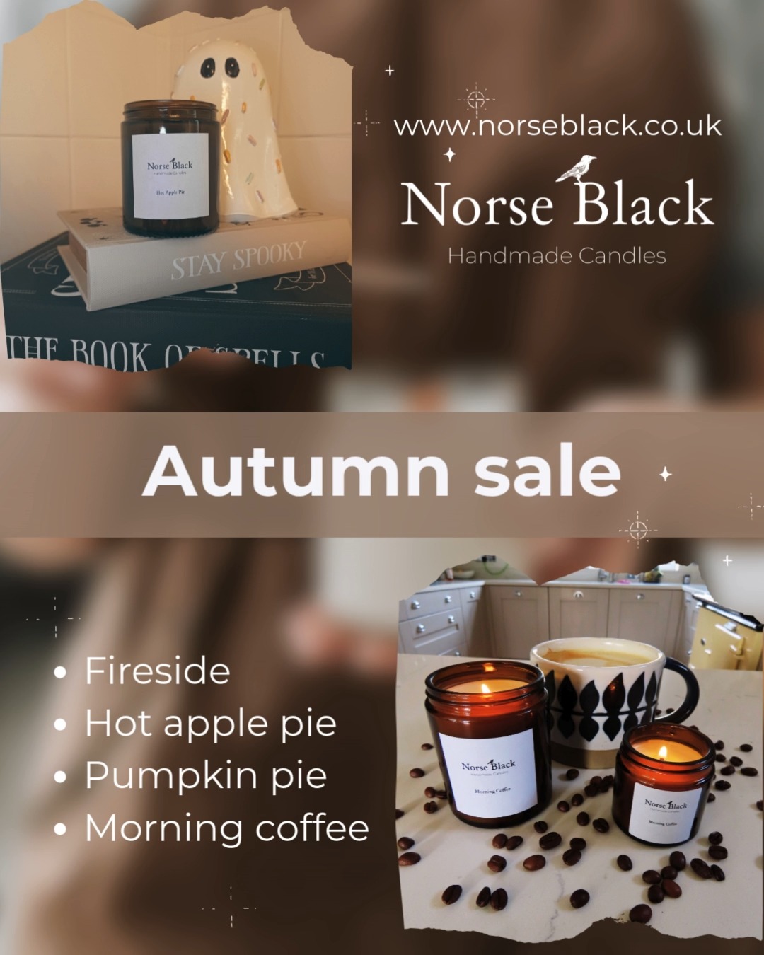 The Autumn Sale is Officially LIVE! 🍂 Snuggle up with the perfect seasonal scents, now on sale!
Dive into: Fireside, Hot Apple Pie, Pumpkin Pie, and Morning Coffee.
Remember, all our candles are small-batch and handmade. This means once these autumn beauties are SOLD OUT, they're gone until next year! Don't miss your chance to grab your cosy must-haves.
Tap the link in bio to shop the sale now! 🕯️
#AutumnSale #HandmadeCandles #SmallBusiness #FallScents #LimitedStock #CandleLover #pumpkinspice