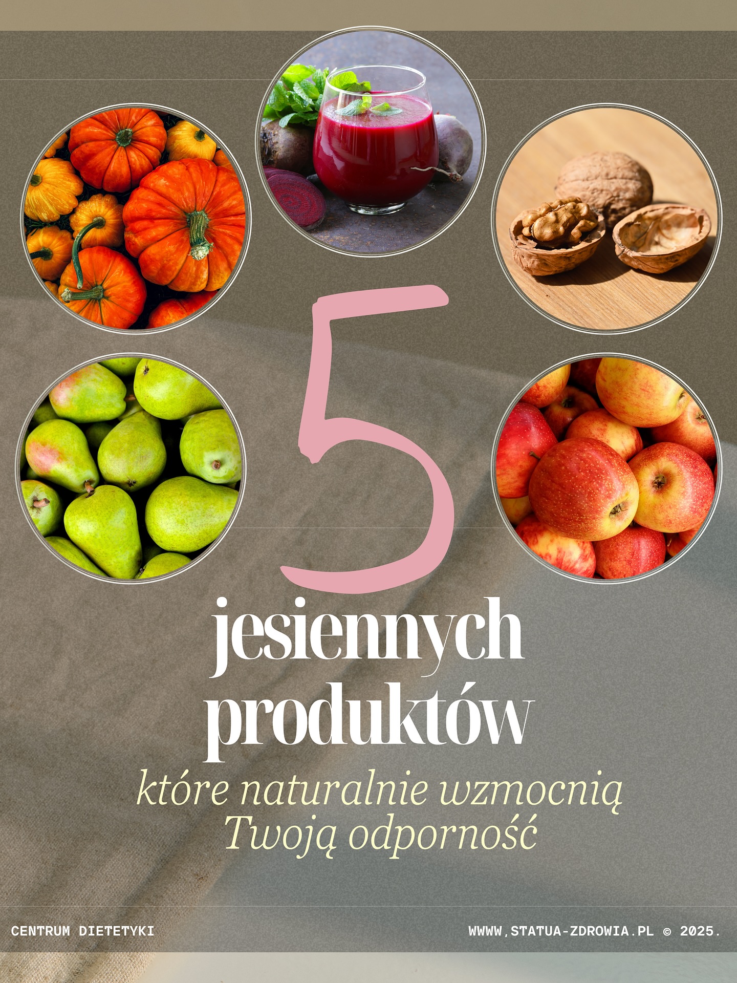 🍽️ Włącz do swojej diety te 5 jesiennych produktów:
1️⃣ Dynia 🎃
Bogactwo beta-karotenu i błonnika. Działa przeciwzapalnie i świetnie wpływa na cerę- krem z dyni to jesienny must-have!
2️⃣ Jabłka 🍎
Źródło pektyn, które wspierają jelita i odporność. Najlepsze pieczone z cynamonem lub jako przekąska do pracy..
3️⃣ Buraki ❤️
Naturalny „booster” krwi- poprawiają wydolność i oczyszczają organizm. Idealne do pieczenia lub jako hummus z buraka..
4️⃣ Orzechy włoskie 🌰
Pełne kwasów omega-3- wspierają koncentrację i odporność. Garść dziennie to najlepsza „jesienna suplementacja”!
5️⃣ Gruszki 🍐
Słodkie, delikatne, a przy tym pełne błonnika i witaminy C. Świetne do owsianki lub sałatki z orzechami i serem pleśniowym! A poza tym, naturalny środek w leczeniu gorączki, stanów zapalnych j łagodzeniu objawów ze strony układu oddechowego.
💛 Dlaczego warto?
Jesienne produkty są naturalnie dopasowane do tego, czego potrzebuje nasz organizm o tej porze roku- rozgrzewają, wzmacniają odporność i regenerują po lecie.
Nasi Pacjenci mają już te wszystkie dobrodziejstwa w swoich jadłospisach 🫱🏽🫲🏾🥰
A który z tych jesiennych produktów gości najczęściej na Twoim talerzu? 🍂👇
Daj znać w komentarzu i zainspiruj innych!
#centrumdietetyki #statuazdrowia #statuazdrowialubin #lubin #dietetyk #dietetyklubin
dietetyk lubin