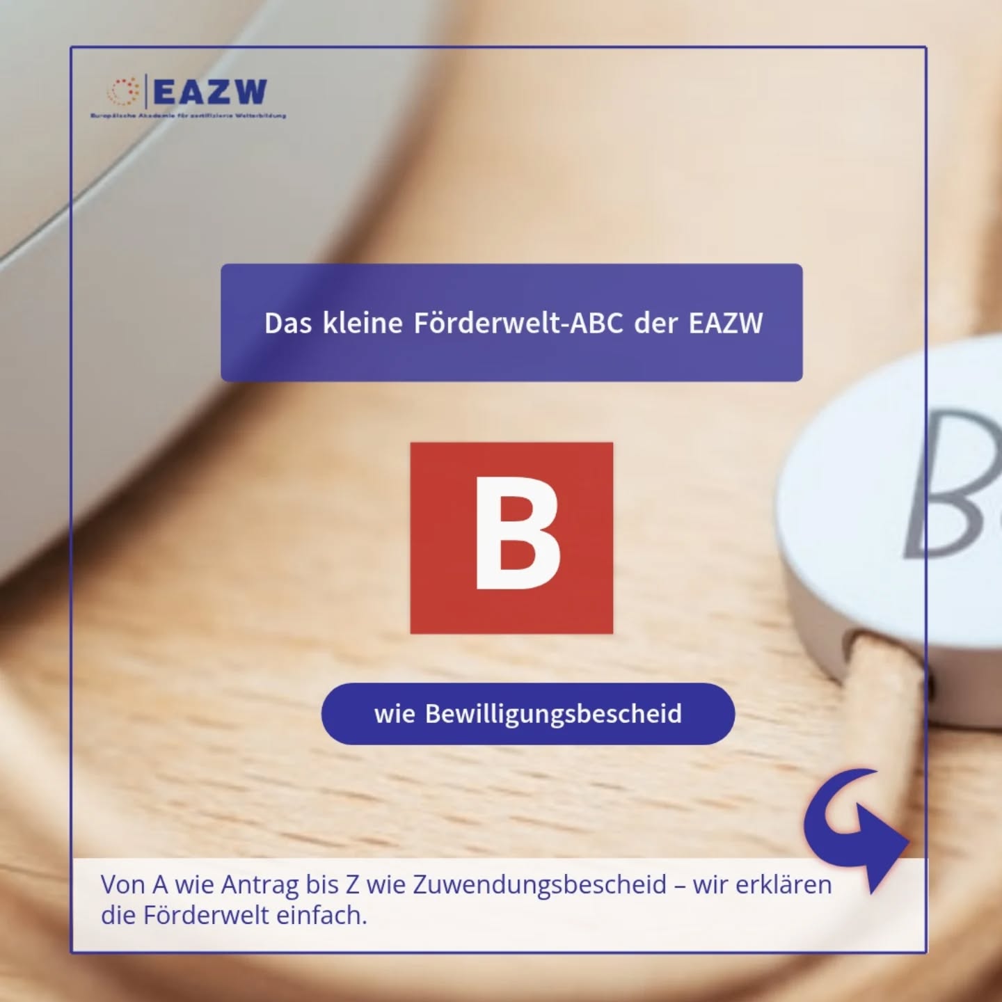 Manche Begriffe aus der Förderwelt klingen trocken. Wir machen sie saftig 💧😜 – mit Wissen, das wirkt.
Ab jetzt gibt’s jede Woche – Buchstabe für Buchstabe – einen neuen Begriff aus der Förderwelt: verständlich, praxisnah und mit Augenzwinkern.
Heute: B wie Bewilligungsbescheid.
Der Bewilligungsbescheid ist kein Happy End – er ist der Startschuss. Ab hier gilt: lesen, verstehen, einhalten. Denn was hier steht entscheidet, ob dein Projekt sauber gefördert wird oder später Kopfzerbrechen bereitet.
Er ist nicht die Belohnung für deinen Antrag, sondern das Regelwerk, nach dem du spielst: verbindlich, aber fair.
👉 Folge der EAZW, um keine Folge des Förderwelt-ABC zu verpassen – von A wie Antrag bis Z wie Zuwendungsbescheid.
#FörderABC #EAZW #Fördermittel #WissenDasWirkt #Weiterbildung #FörderweltErklärt