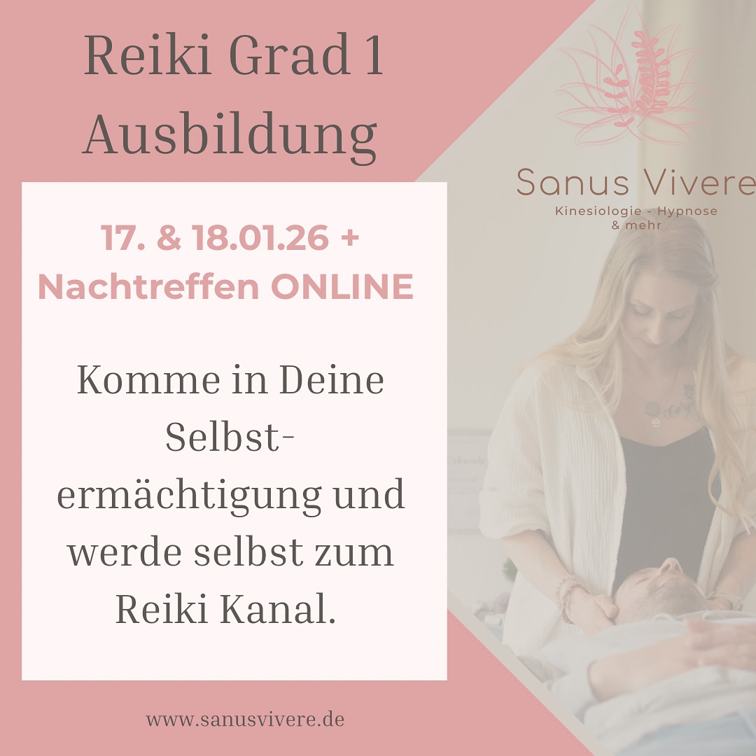 In Januar startet der neue Reiki 1 Kurs, wenn Du dabei sein magst, melde Dich gerne verbindlich an.
🌿 Reiki 1 – Der erste Schritt in deine innere Kraft
📅 17.&18.01.26
Ort: 33813 Oerlinghausen
💫 Für alle, die sich an ihre natürliche Heilfähigkeit erinnern möchten
Reiki 1 ist eine Rückverbindung mit dir selbst. In diesen zwei Tagen öffnest du deinen energetischen Kanal für die universelle Lebensenergie und lernst, dich selbst und andere mit Reiki zu begleiten.
Du brauchst keine Vorkenntnisse – nur die Bereitschaft, dich wieder an das zu erinnern, was tief in dir bereits da ist.
Was dich erwartet:
✨ Einweihung in den 1. Reiki-Grad (Usui-System)
✨ Energiefluss aktivieren & spüren
✨ Anwendung von Reiki für dich und andere
✨ Raum für deine Prozesse & Integration
→ Ausgleich: 333 €
→ Teilnehmerzahl begrenzt, damit du individuell begleitet wirst.
Es sind noch 2 Plätze frei ❤️
#reikigrad1 #reikimeister #reiki #reikihealing #energiearbeit #lichtarbeit #wachstum #persönlichkeitsentwicklung #chakren #selbstheilung #bielefeld #hallewestfalen #oerlinghausen #lemgo #lage #detmold #herford