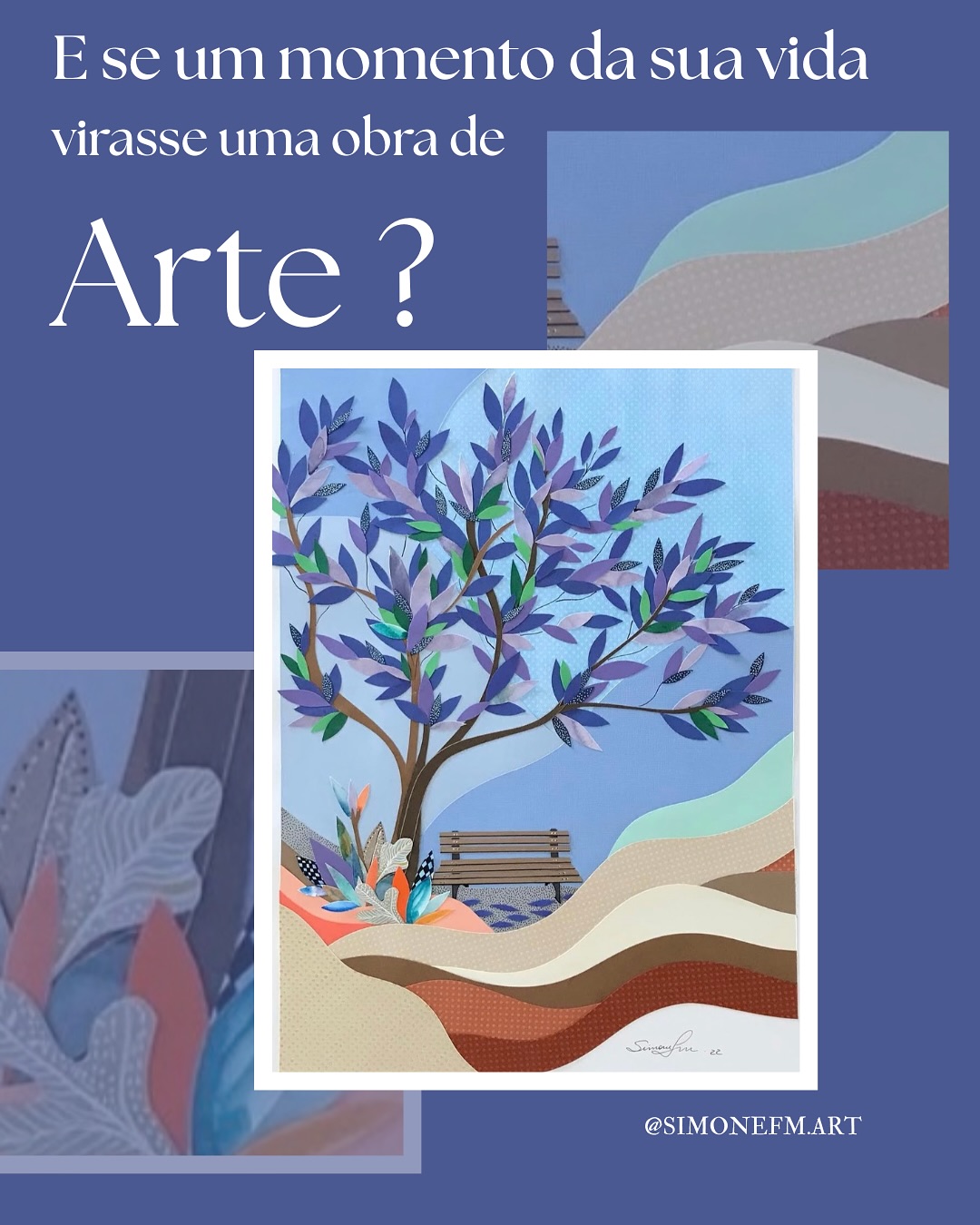 E se um momento da sua vida virasse uma obra de arte?
Foi assim que nasceu “Jacarandá”, inspirada na história dos meus pais, um encontro sob as flores que marcou o início de um amor.
Cada obra que crio carrega o poder das memórias afetivas, cores que traduzem sentimentos, formas que guardam lembranças e linhas que eternizam o que mais importa,as histórias que vivemos.
Imagine ter em sua casa uma arte feita especialmente para você, refletindo o que há de mais bonito na sua trajetória.
Encomende a sua e transforme suas memórias em arte.
Entre em contato pelo direct ou pelo e-mail contato@simonefm.art.br
#arte
#artecontemporaneabrasileira #presentecriativo #arteafetiva #colagem