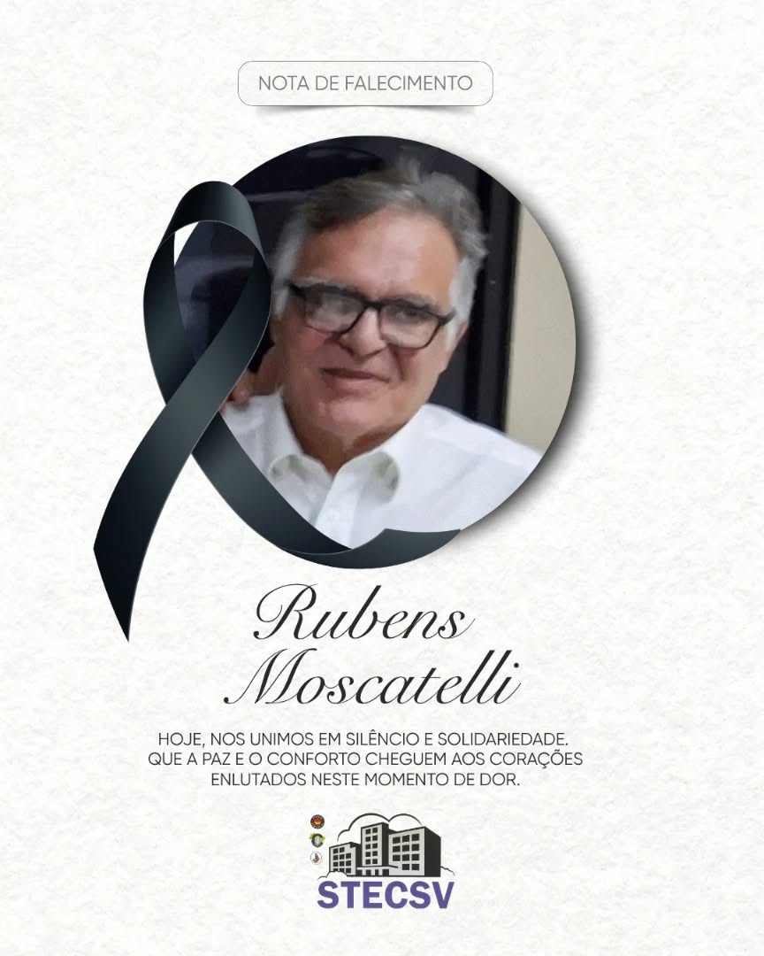Com profundo pesar, nos despedimos do Sr. Rubens Moscatelli, presidente do SICON (Sindicato dos Condomínios, que partiu deixando um legado de dedicação, respeito e compromisso com os trabalhadores.
A diretoria do STECSV Sindicato dos Trabalhadores em Edifícios e Condomínios do Município de São Vicente/SP presta suas condolências aos familiares, amigos e companheiros de luta sindical. Que sua memória siga viva em nossos corações. 🖤
#Luto #RubensMoscatelli #SICOM #STECSV #Solidariedade #Força #Sindicato #Trabalhadores #SãoVicente #Despedida #Legado #União #homenagem