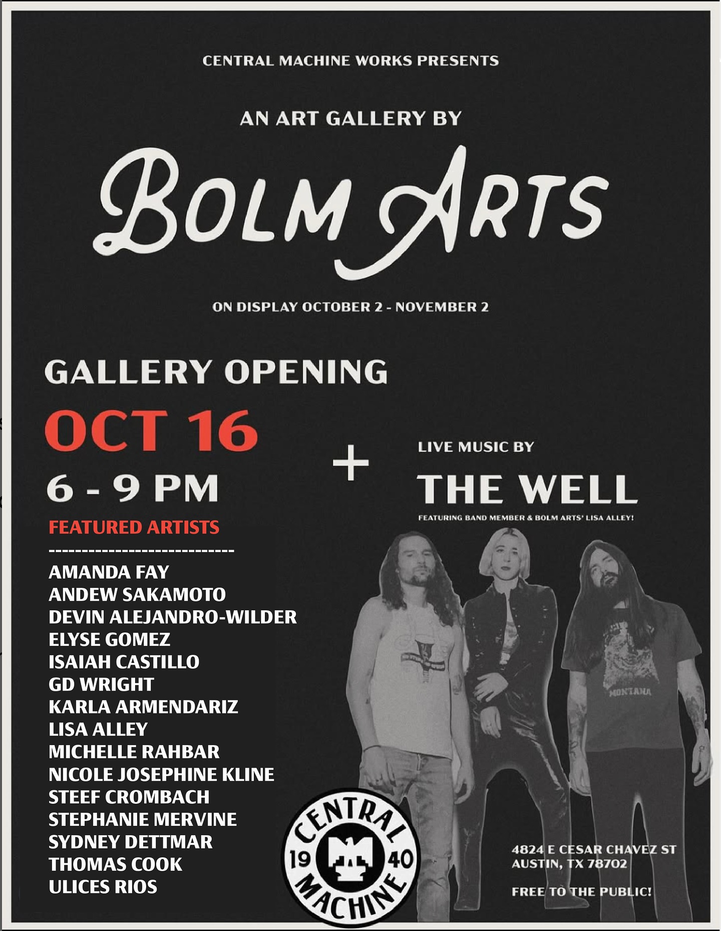 ART. DRINKS. MUSIC. THIS THURSDAY 10.16!
Join us this week for the opening of our collaborative gallery with @central.machine.works Along with very cool art by some of your favorite artists, our own @lalley and the @thewellband will be performing as part of @spaceflightrecords Skylab 2025 lineup!
See you Thursday!
Featured Artists:
@killer.drone.sandwich
@andewsak
@chicano_boyfriend__
@elyse.g.omez
@zay.creator
@gdwright_art
@karlaodette.film
@lalley
@michellerahbarart
@nicolejosephinestudio
@steefcrombach
@stephaniemervineart
@sydneydettmar
@thomascook_art
@urphilart
Special thanks to @thomascook_art and the CMW team for organizing this gallery!