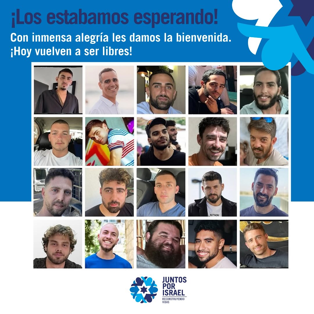 El momento que tanto esperábamos al fin llegó. Ya están en casa 🇮🇱
La felicidad de que los rehenes finalmente hayan regresado a casa es inmensa, pero el dolor por quienes perdieron sus vidas en esta lucha lo es también. Nunca los olvidaremos.
Para algunos la vida nunca volverá a ser igual. El 7 de octubre nos cambió a todos; ahora es momento de intentar sanar.
Seguiremos acompañando la reconstrucción emocional de todo nuestro pueblo 🤍💙