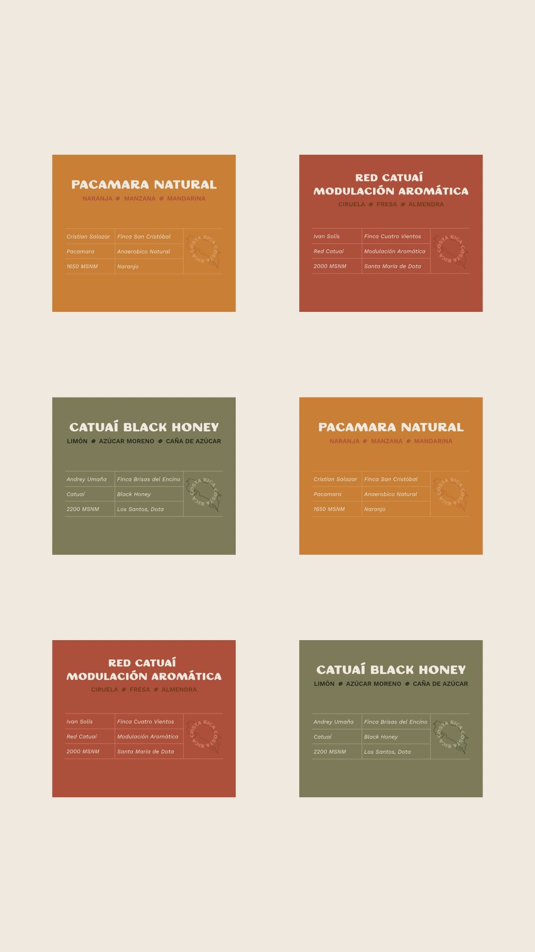 Nuestra primera edición de cafés está aquí 🤩🤤
🍊🍎 PACAMARA • NATURAL - Cristian Salazar
🍒🍓RED CATUAÍ • MODULACIÓN AROMÁTICA - Iván Solís
🍋🟩🍬CATUAÍ • BLACK HONEY - Andrey Umaña
#specialtycoffee #costaricancoffee