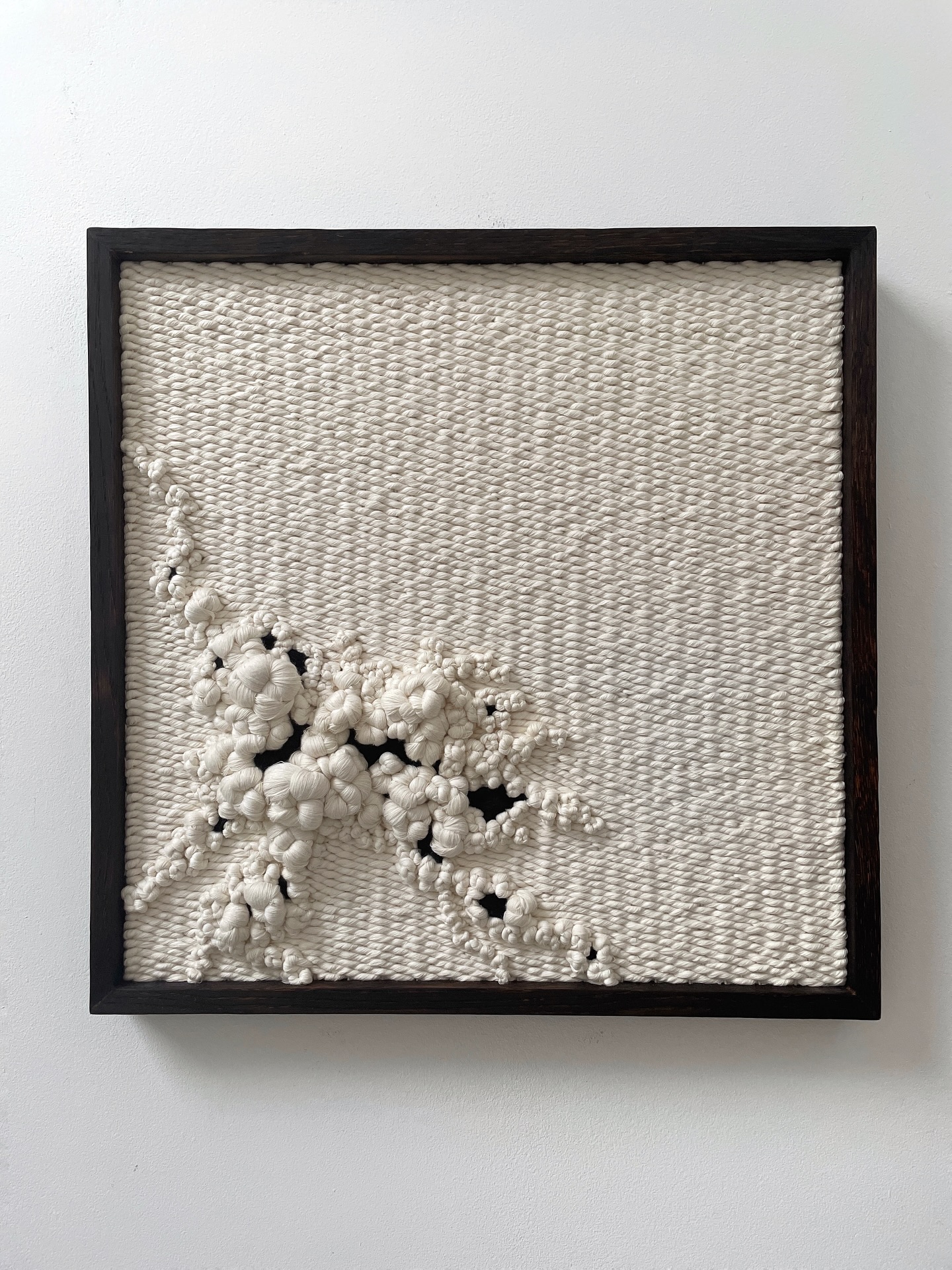 Help me name this piece? 🖤 What do you see in it?
So I decided to rework an old piece today, adding more knots and black cotton as I’m just OBSESSED with black and white right now! (I don’t know if you noticed?! 😜)
I have some ideas about what parts of nature I was thinking about whilst weaving, but I’d love to hear your thoughts?
I may keep this one…I may sell him, I’ve not decided yet. But I’m very drawn to the frame on this one, one of the first frames I made. Yummy hues of browns and black when you get up close (swipe to the end for a close up of that)
•unnamed
45cm x 45cm
Solid oak yakisugi (scorched) handmade frame, Organic Egyptian cotton knotted and woven.
.
.
.
.
.
www.ellecollins.com
#midlandsartist #wallarts #contemporaryart #artforinteriors #artforinteriordesigners #sculptureart #textileart #artistsoninstagram #artistbehindtheart
#birminghamartist #seascapeart #coastalstyle #texturalart #artforthehome #artcurators #unusualart #subtleart #natureinspired #natureseekers #naturalinterior #naturalart #neutralhome #naturalhome #sustainableliving #sustainablehome #sustainableart #sustainableartist #artcollector #minimalistart #3dwallart