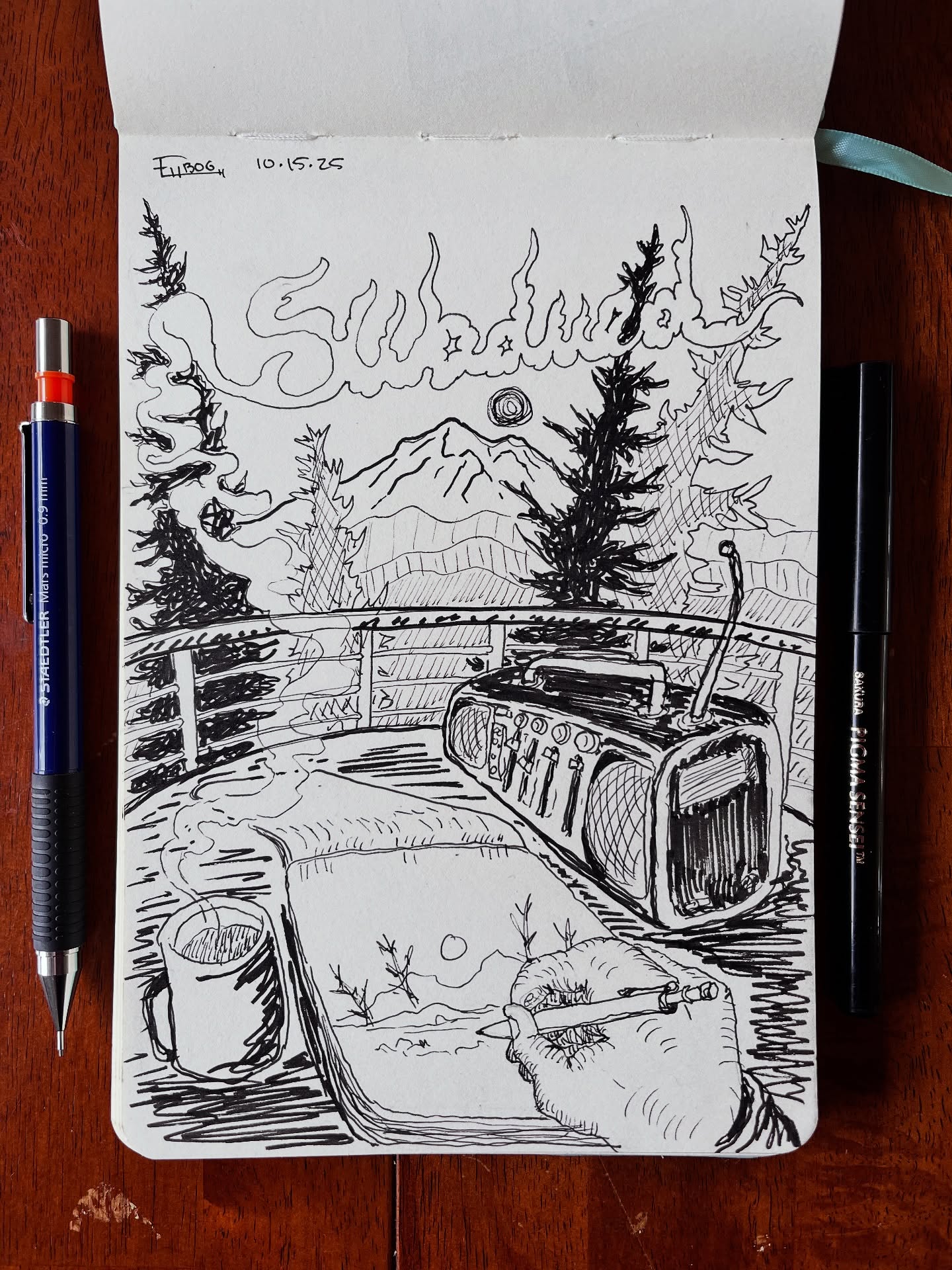 Prompt- “SUBDUED”- feeling a little tied down at the moment. Looking for this feeling. #drawfordays @stickersfordaysllc