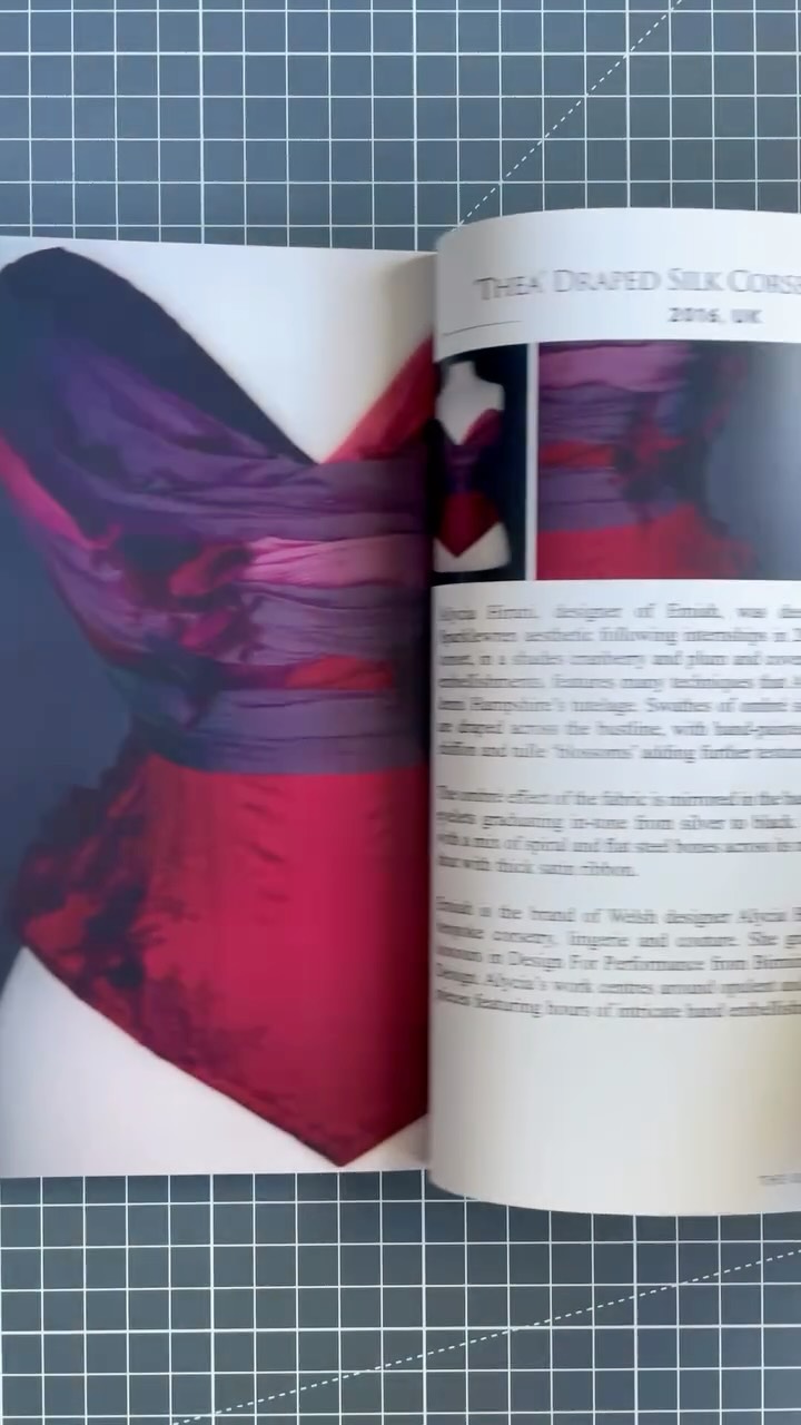 Flipping through beautiful pages of art and memory…
At the Corset Symposium, @karolinalaskowskalingerie had a lovely little pop-up featuring postcards and some of the last available catalogues from @underpinningsmuseum and it immediately brought me back to this moment. One of my dreams as a maker was to see one of my pieces living in a museum exhibition… and a few years ago that dream came true!
@sparklewren’s work was one of the first to truly resonate with me as her textures, embellishments and poetic craftsmanship deeply reflected my own aesthetic. Her influence still lingers gently in the folds of my work, though it’s grown into something entirely my own from there.
‘Gilded Lilies: A Sparklewren Retrospective’ Exhibition Catalogue - Mine is a little worn as it was a misprint, but its beauty still shines through (pdf versions are available on their website)