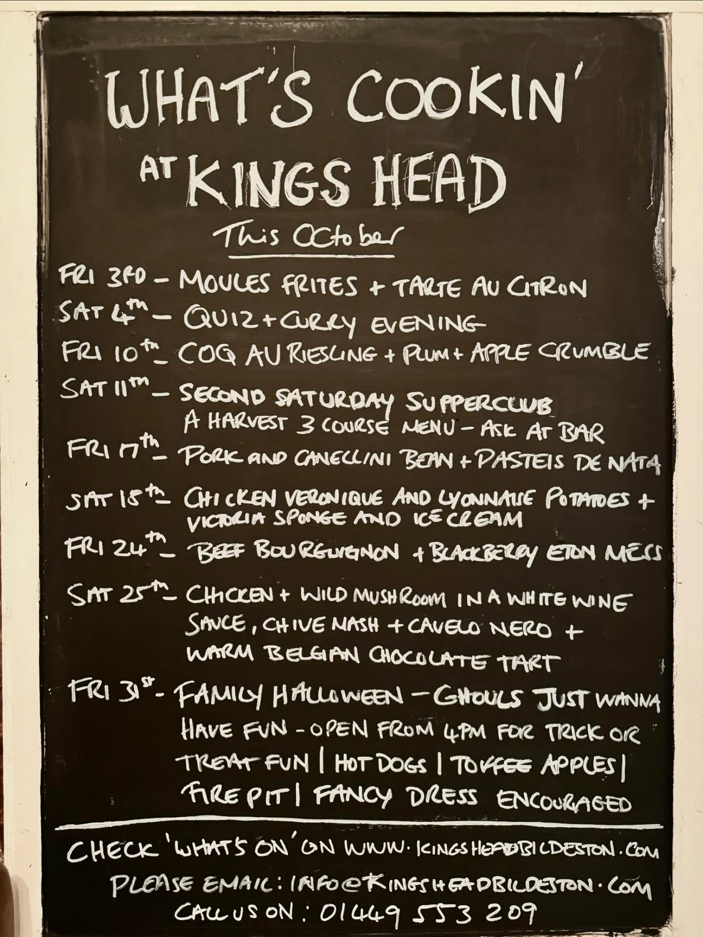 What’s Cookin at @kingsheadbildeston this October 🍁
To book a table use the Eat App in our biog, email info@kingsheadbildeston.com or call 01449 553209