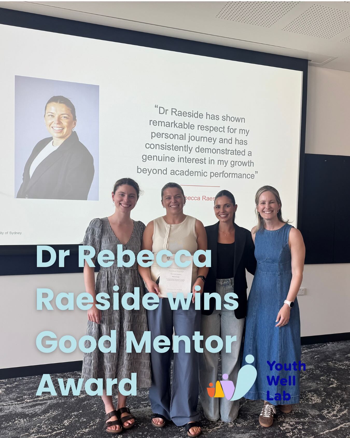 ๐ Celebrating @dr.rebecca.raeside
Huge congratulations to Rebecca, who has been recognised with a SEMCAN Good Mentor Award, one of only 10 Early and Mid-Career Researchers acknowledged across all faculties at the @sydney_uni! ๐
Mentorship is at the heart of Rebeccaโs work, from empowering Masterโs students to explore new forms of writing ๐ to supporting them in leading research that results in first-author publications in international journals ๐
Many of her contributions happen quietly, the everyday acts of kindness, guidance, and encouragement that lift others up.
#Mentorship #PublicHealth #Leadership #SydneyNursingSchool #YouthWellLab #WomenInScience #AcademicLife