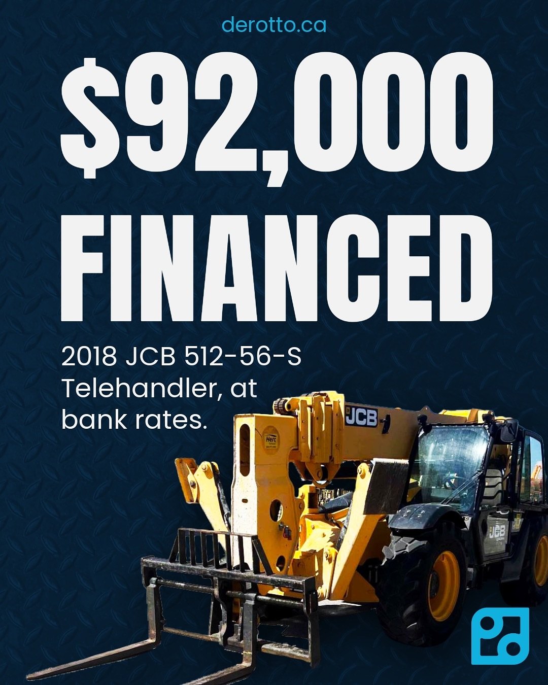 We recently helped an existing client secure $92,000 financing for a 2018 JCB 512-56-S Telehandler, at bank rates.
When it came down to DEROTTO vs. the bank, our network and flexibility helped us secure a better finance structure at a lower rate.
Many business owners ask us, “Why should I use DEROTTO?”
The answer is simple — it doesn’t cost you anything to find out.
If we can save you money, what do you have to lose?
#equipmentfinancing #businessgrowth #canadianbusiness #leasingmadeeasy #derotto #equipmentlease #businessfinancing #heavyequipment #constructioncanada #fleetexpansion #contractorlife #financepartner #machineryleasing #craneoperator #truckfinancing #businessloans #creditunion #bankrates #financeoptions #canadabusinessowners #constructionindustry #heavyequipmentlife #leasefinancing #businessfunding #derottoteam #worksmarternotharder