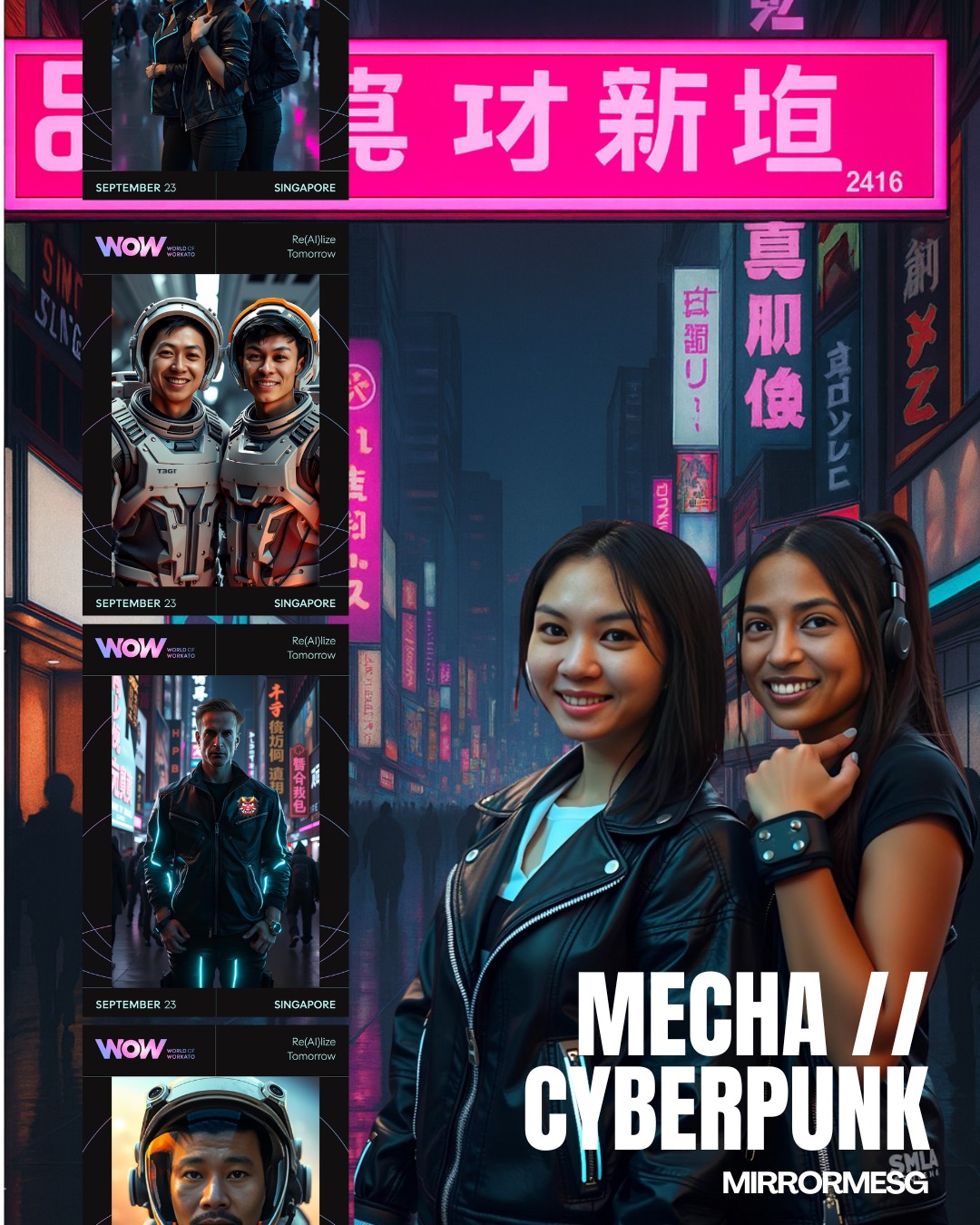 With our AI function, your photos can be reimagined in bold mecha armour or styled in neon-soaked cyberpunk vibes. Think futuristic city lights, chrome details, and a look that matches your event theme perfectly.
Whether you’re hosting a launch, party, or just want something different, this is the upgrade your photobooth experience needs.
DM us to bring the future to your event. 🚀
#MirrormMe #Singapore #Photobooth #AI