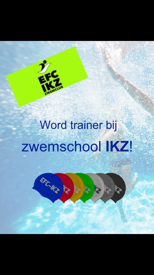 OPROEP: 📢📢📢
Zwemclub IKZ is op zoek
naar gemotiveerde trainers
om op woensdagnamiddag
het zwemschoolteam te versterken.
We zijn op zoek naar iemand:
die de zwemsport genegen is
met een hart voor kinderen en de zin om hen iets bij te brengen
die 17 jaar of ouder is
*** Ervaring of diploma’s zijn geen vereiste, maar wel een pluspunt.
We bieden als club:
begeleiding en ondersteuning op maat
een leuke, sportieve opdracht met veel voldoening
de mogelijkheid om bij te scholen door het volgen van cursussen
een bijverdienste in de vorm van een vrijwilligersvergoeding
de kans om deel uit te maken van een actieve zwemclub waar plezier en groei centraal staan.
Heb jij energie, verantwoordelijkheidszin en een passie voor de zwemsport, en wil je graag deel uitmaken van een team enthousiaste lesgevers, stuur dan zeker een korte voorstelling van jezelf naar zwemschool@zwemclubikz.be.
We zorgen er samen voor dat elk kind zich als een vis in het water voelt. 🐟
#zwemclub #zwemschool #woensdagnamiddag #trainer