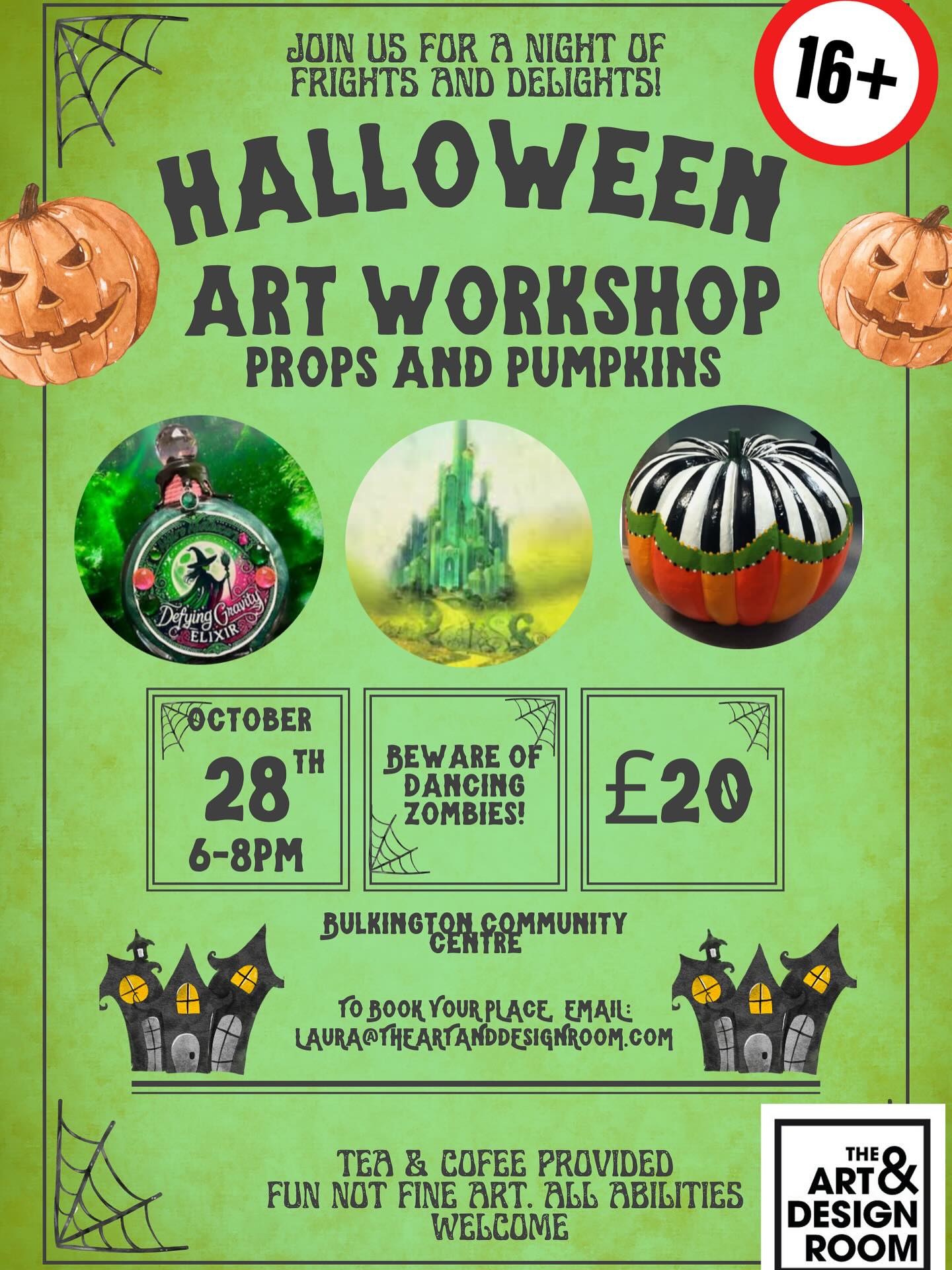 🎃 Join Us for Some Spooky Fun This Halloween! 👻
Come along to Bulkington Community Centre for a brand-new Halloween workshop for children and adults!!
Spaces are limited — so grab your spot before they disappear! 🕸️🕷️
Book now to join in the fun! x
Email: laura@theartanddesignroom.com
#HalloweenFun #BulkingtonCommunity #SpookySeason #FamilyWorkshop #HalloweenWorkshop #BulkingtonEvents #TrickOrTreat #CommunityFun #SpookyVibes #FamilyFriendlyFun