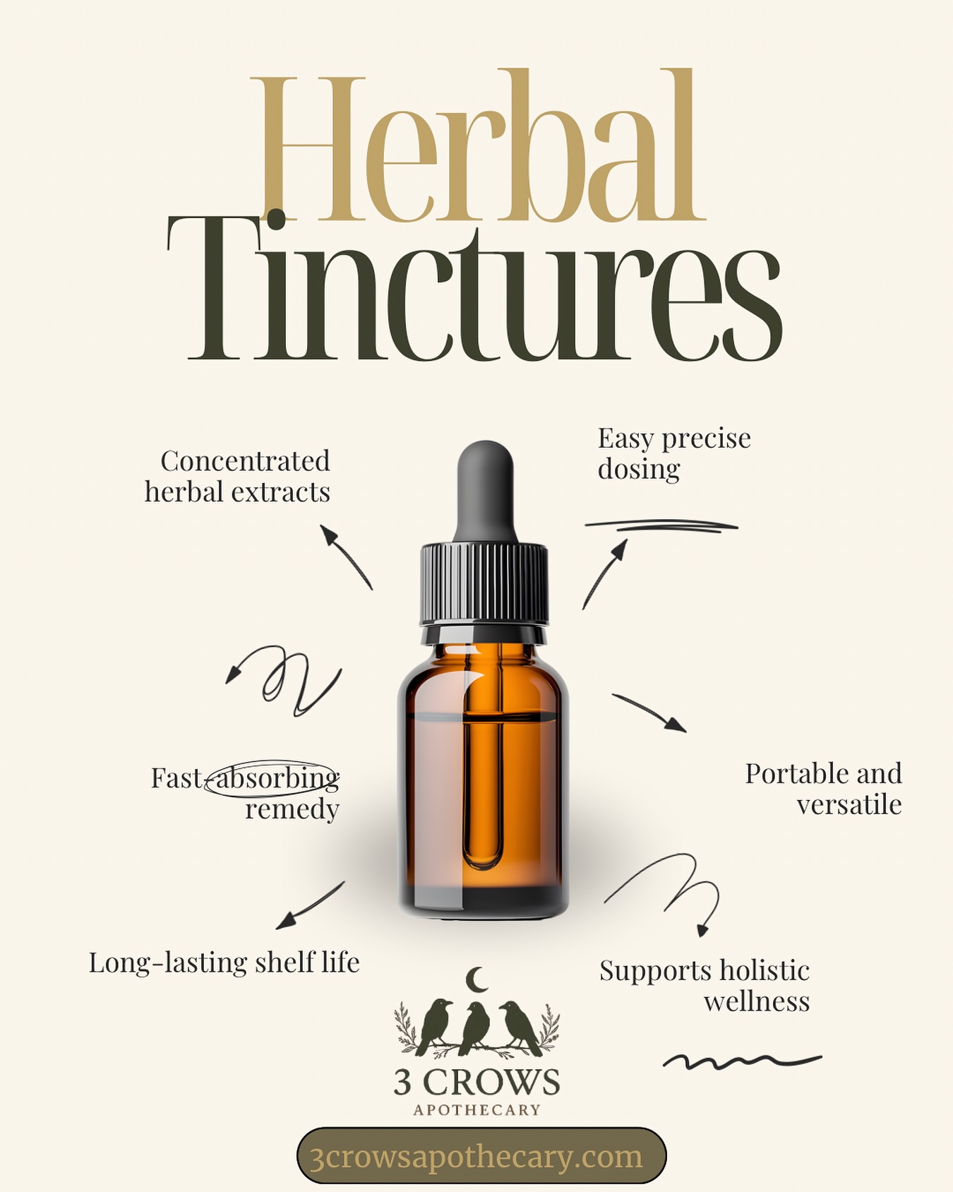 Don’t fear the tincture — embrace the magic in every drop. 🌙✨
Herbal tinctures have been used for centuries as one of nature’s purest medicines. They’re simply plants infused in alcohol (or glycerin) to draw out their healing essence — nothing mysterious, nothing harmful, just concentrated plant wisdom.
Here’s why they’re so powerful:
1. 🌿 Concentrated herbal extracts – Small drops, big results.
2. ⚡ Fast-absorbing remedy – Works quickly through the bloodstream.
3. 🧴 Long-lasting shelf life – Natural preservation, no waste.
4. 💧 Easy precise dosing – A few drops go a long way.
5. ✨ Portable and versatile – Take them anywhere, anytime.
6. 🌙 Supports holistic wellness – Gentle yet deeply effective.
Herbal tinctures aren’t something to fear — they’re a way to reconnect with the rhythm of nature and take healing into your own hands. Trust your intuition, start small, and let the plants do what they’ve always done — help you heal. 🌾
#3crowsapothecary #herbaltinctures #plantmedicine #holistichealing #naturalwellness #earthwisdom #witchywellness #naturesremedies #mysticalhealing #greenwitch #apothecarylifestyle #trustnature #ancientremedies #rootedhealing