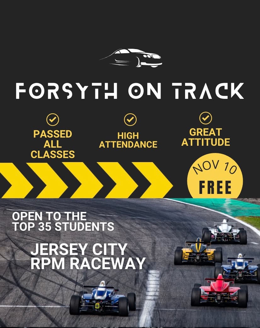 🚨 RPM Raceway Trip Alert! 🚨
Hey Forsyth! We are rewarding 35 top students with an epic trip to RPM Raceway!
To be considered, you must:
📚 Pass all of your Cycle 1 classes
📅 Have excellent attendance
😎 Bring a great attitude every day
This isn't just a trip — it's a reward for your hard work, consistency, and mindset. Only 35 can qualify… will it be YOU?
#RPMRaceway #StudentIncentive #WorkHardPlayHard #Only35Spots #RaceToSuccess #forsythsatelliteacademy #fsa #highschool #schoolisfun #schooltrip #schooltrips #nyc #nychighschools #experientiallearning