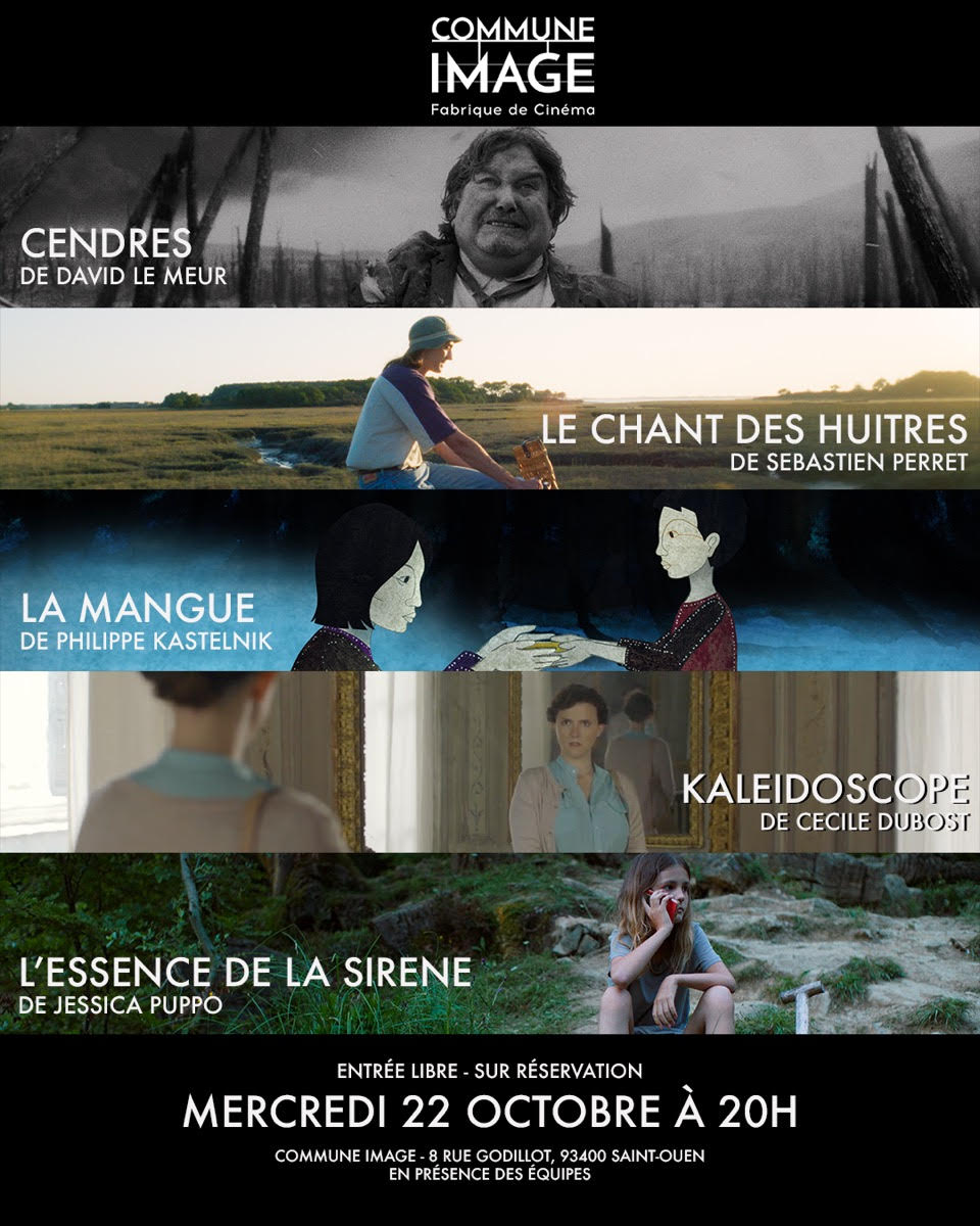 Plusieurs court-métrages des membres du CA de l'association projettent leur film ce mercredi à 20h à @commune_image (Saint-Ouen).
Nous sommes heureux·ses de y vous inviter pour échanger autour des films et s'y retrouver.
Au programme :
LE CHANT DES HUITRES de Sébastien Perret
CENDRES de David Le Meur
LA MANGUE de Philippe Kastelnik
KALEIDOSCOPE de Cécile Dubost
L'ESSENCE DE LA SIRÈNE de Jessica Puppo
Entrée libre : sur réservation (lien en bio).
Le bar de Commune image sera ouvert jusqu’à 23h ! 🍻
Commune Image,
8 rue Godillot,
93400, Saint-Ouen-sur-Seine
@dlmfilms @p.kastelnik @ceciledubost @jsscpp @sebastien_perret