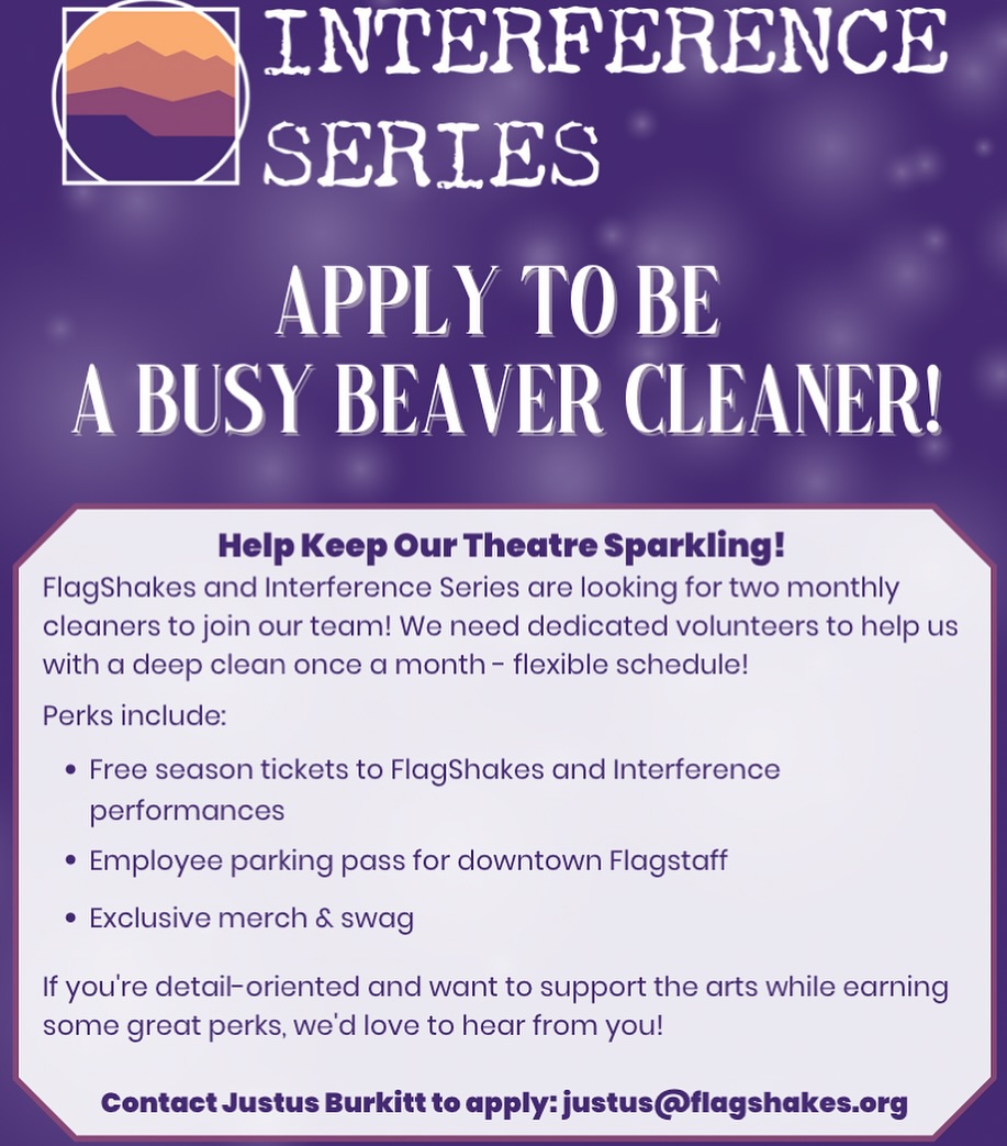 @flagshakes and Interference Series need your help with @beaverstreettheatre We are two nonprofits trying to operate a space and are offering season tickets and other perks to two volunteers! Contact Justus if you’re willing to help out 🙌