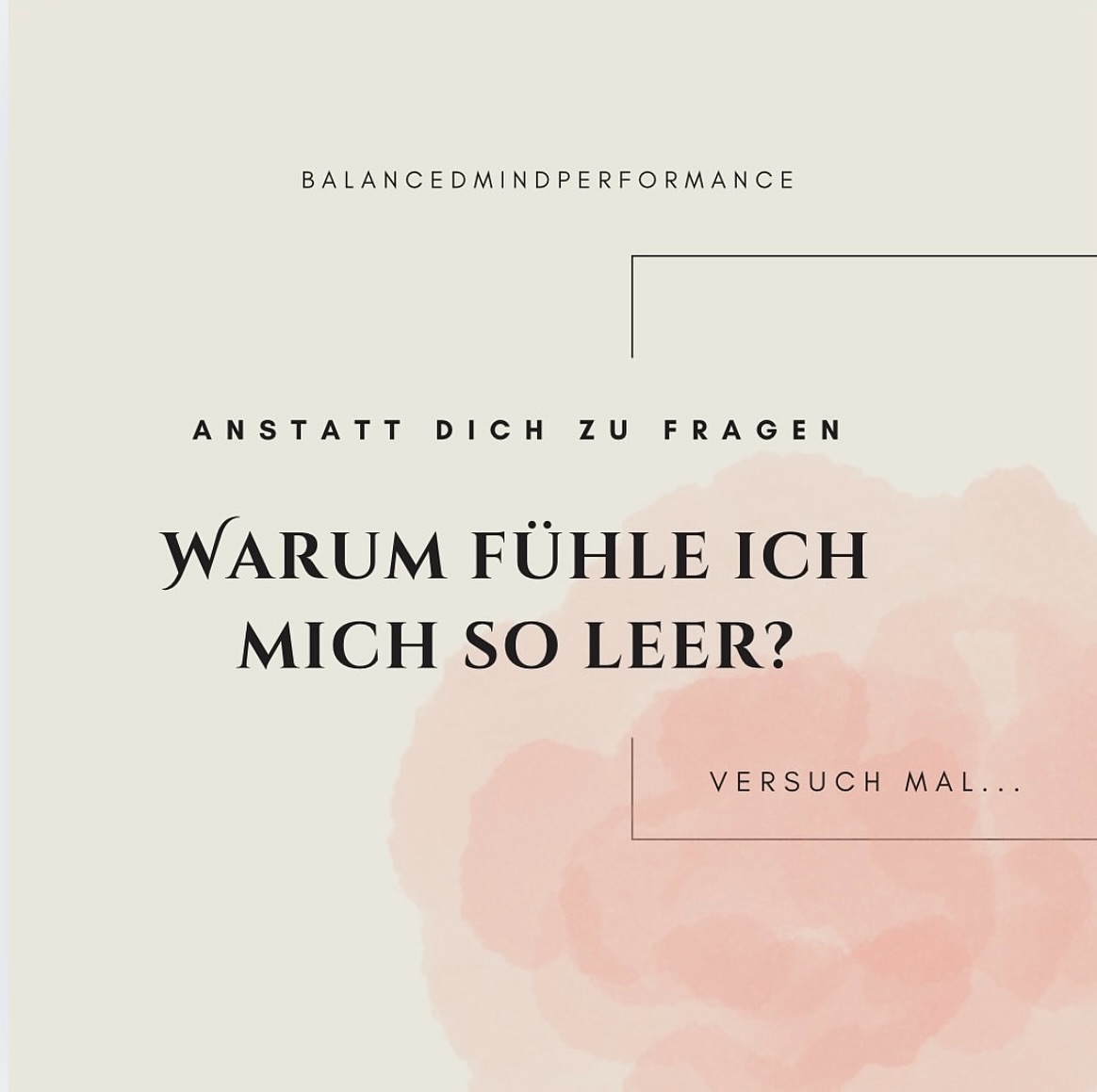 🩶 Manchmal fühlen wir uns leer – nicht, weil uns etwas fehlt, sondern weil wir uns selbst zu sehr verausgaben.
Anstatt dich zu fragen, „Warum fühle ich mich so leer?“,
frag dich lieber:
✨ „Was nährt mich wirklich – und wo gebe ich zu viel?“
Erlaube dir, nach innen zu lauschen.
Balance entsteht nicht durch mehr Tun, sondern durch bewussteres Sein.
#selfreflection #mentalhealth #selfcare #mindbalance #balancedmindperformance