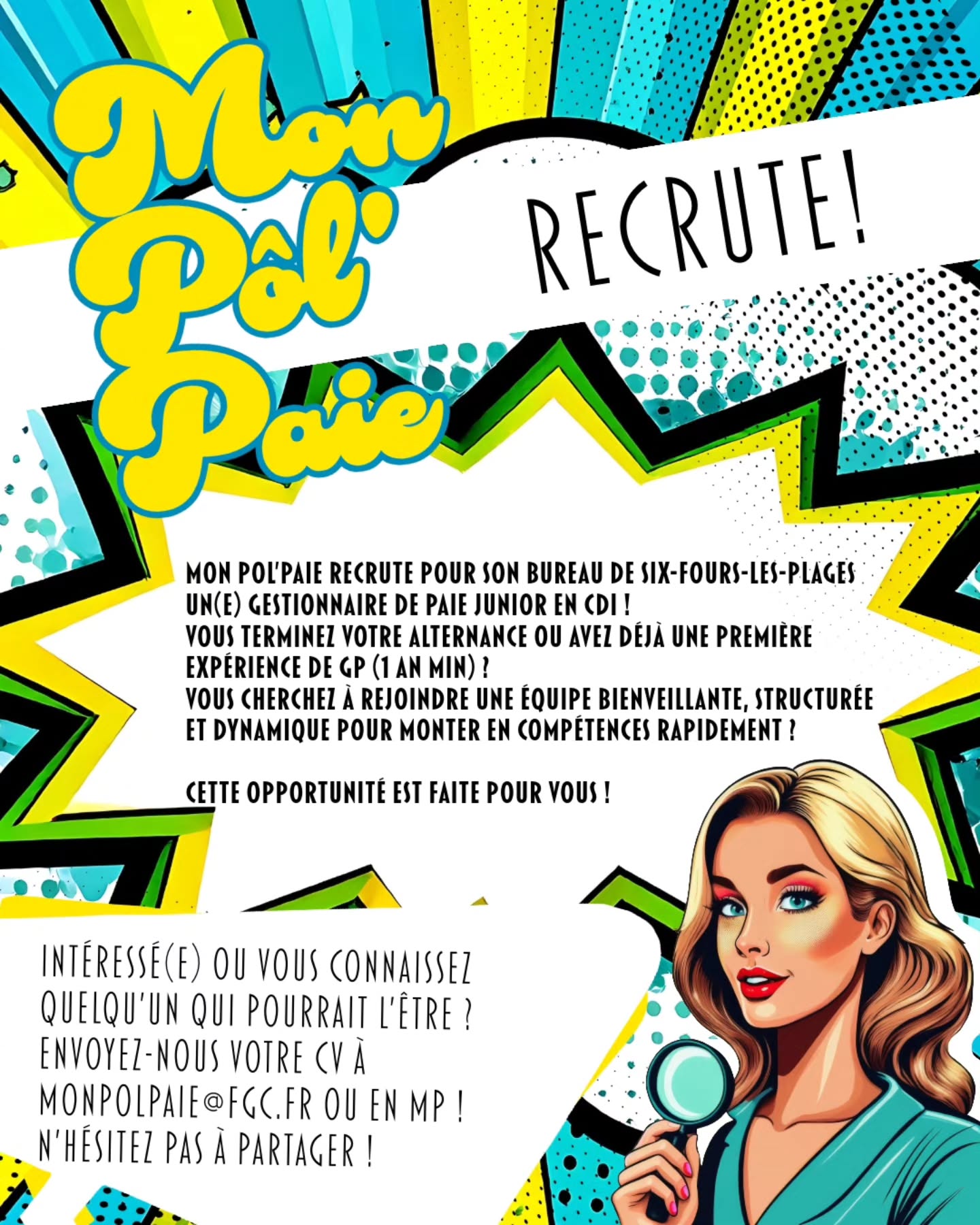 🫵🏻Et si c'était vous ?
🤔Intéressé(e) ou vous connaissez quelqu’un qui pourrait l’être ?
📩 Envoyez-nous votre CV à monpolpaie@fgc.fr ou en MP !
🔁 N'hésitez pas à partager !
#groupefgc #gestiondelapaie
#toulon #gestionnairedepaie #offredemploi #job #junior #emploi #cdi #paie