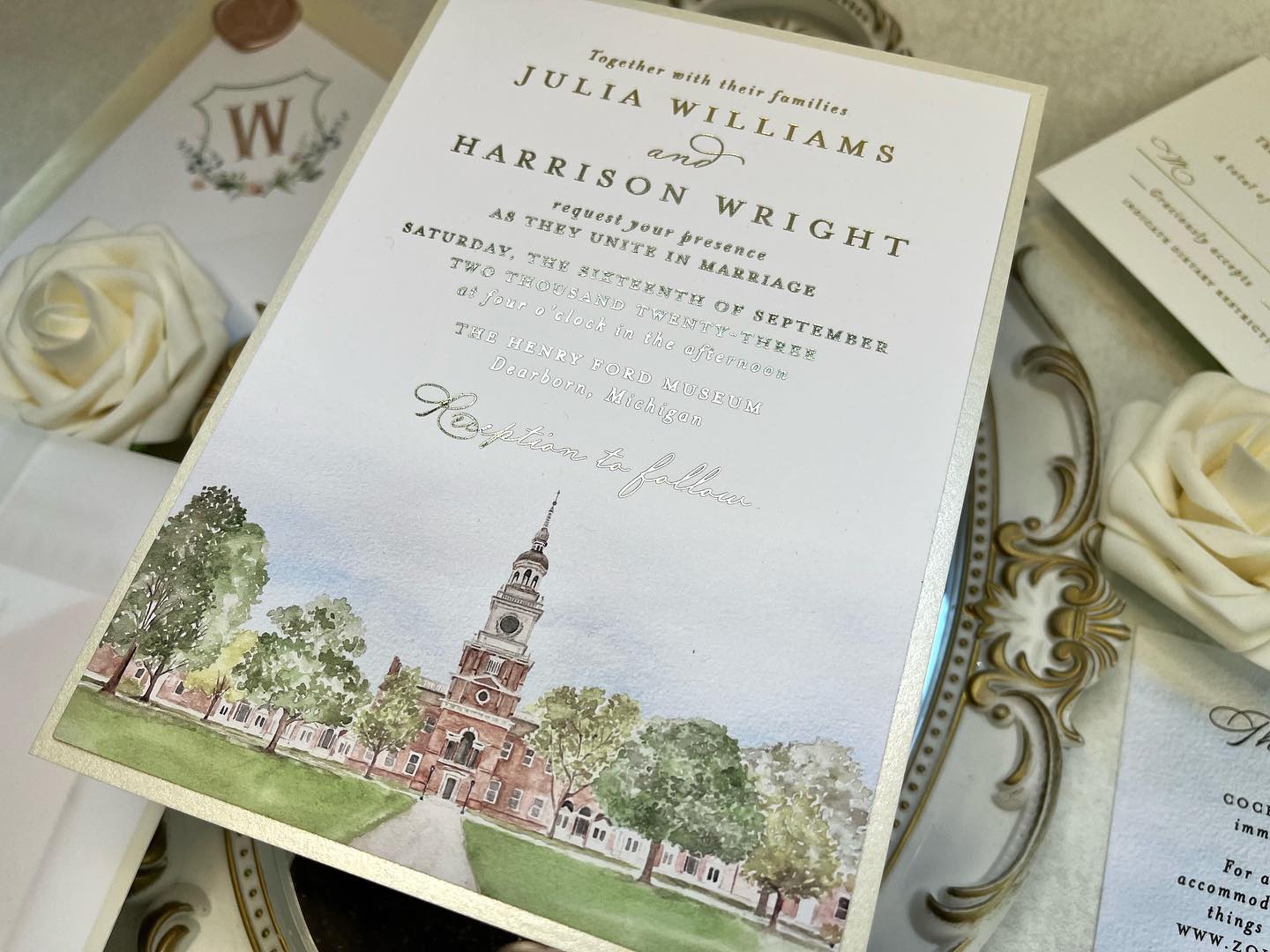 Calling all Michigan wedding planners, designers, and engaged couples!
Paper Muse .Co has created custom invitation artwork for some of Michigan’s most iconic venues, including Planterra Conservatory, The Henry Ford Museum, The Grand Hotel on Mackinac Island, The War Memorial, Meadow Brook Hall, the Detroit Institute of Arts, and the GEM Theatre.
Each venue painting and sketch was created by my hand and is owned by me, which means your clients can enjoy custom, venue-inspired stationery without the time or cost of commissioning new artwork from scratch.
These pieces are available for use in fully custom invitation suites designed to capture the heart of your couple’s wedding day, with options for thermography, letterpress, foil, or digital printing.
If you are a planner or wedding designer who values meaningful, art driven stationery that elevates your client experience, I would love to connect and collaborate. Let’s create something unforgettable together.
Reach out to explore partnership opportunities or to see our venue portfolio.
info@papermuse.co
#PaperMuseCo #WeddingPlannersMichigan #MichiganWeddings #LuxuryWeddingInvitations #VenueSketch #CustomStationery #FineArtInvitations #WeddingDesigners #MichiganBride #WeddingVendorCollaboration