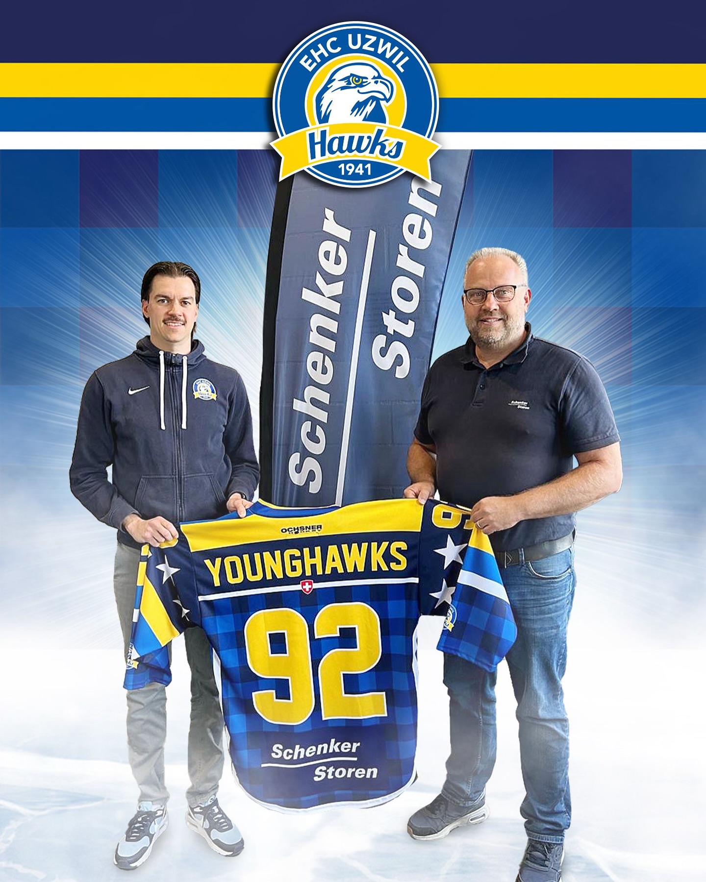 Die Schenker Storen AG (Oberbüren) ist auf diese Saison hin zurück als Sponsor unseres EHC und unter anderem auf den Trikots unserer Younghawks präsent🙌
Ein ganz herzliches Dankeschön an Oliver Schwingenschrot und sein Team für die tolle Unterstützung!
#ehcuzwil #ehcuzwilhawks #sponsoring #newdeal #danke