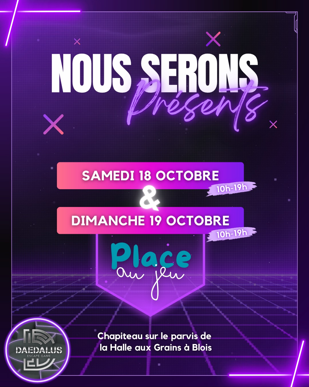 Daedalus vous donne rendez-vous ร l'รฉvรจnement "๐ฃ๐๐๐๐ ๐๐จ ๐๐๐จ" ร Blois !
๐
๐ญ๐ด ๐ฒ๐ ๐ญ๐ต ๐ผ๐ฐ๐๐ผ๐ฏ๐ฟ๐ฒ ๐ฎ๐ฌ๐ฎ๐ฑ
๐ ๐๐ฒ ๐ญ๐ฌ๐ต ๐ฎฬ ๐ญ๐ต๐ต
๐ ๐๐ต๐ฎ๐ฝ๐ถ๐๐ฒ๐ฎ๐ ๐๐๐ฟ ๐น๐ฒ ๐ฝ๐ฎ๐ฟ๐๐ถ๐ ๐ฑ๐ฒ ๐น๐ฎ ๐๐ฎ๐น๐น๐ฒ ๐ฎ๐ ๐๐ฟ๐ฎ๐ถ๐ป๐, ๐๐น๐ผ๐ถ๐
Envie de relever des dรฉfis ?
Venez nous rencontrer sur notre stand ! Nous vous prรฉsenterons nos diffรฉrentes activitรฉs ainsi que nos box ร รฉnigmes ๐ต๏ธโโ๏ธ
__________________
๐ https://bit.ly/daedalusescapegame
๐ฑ 0633447032
โ๏ธ 0984483171
#escape #escapegame #escaperoom #parcours #loisirs #jeu #jeux #blois #loiretcher #famille #amis #ami #barajeux #loire #jeudesociete #valdeloire #chateaudelaloire #loireavelo #bloismaville #sologne #vendome #sortiren41 #bloischambord #bloiscity #maisondelamagie #visiteblois #bloistourisme #placeaujeu #รฉvรจnement