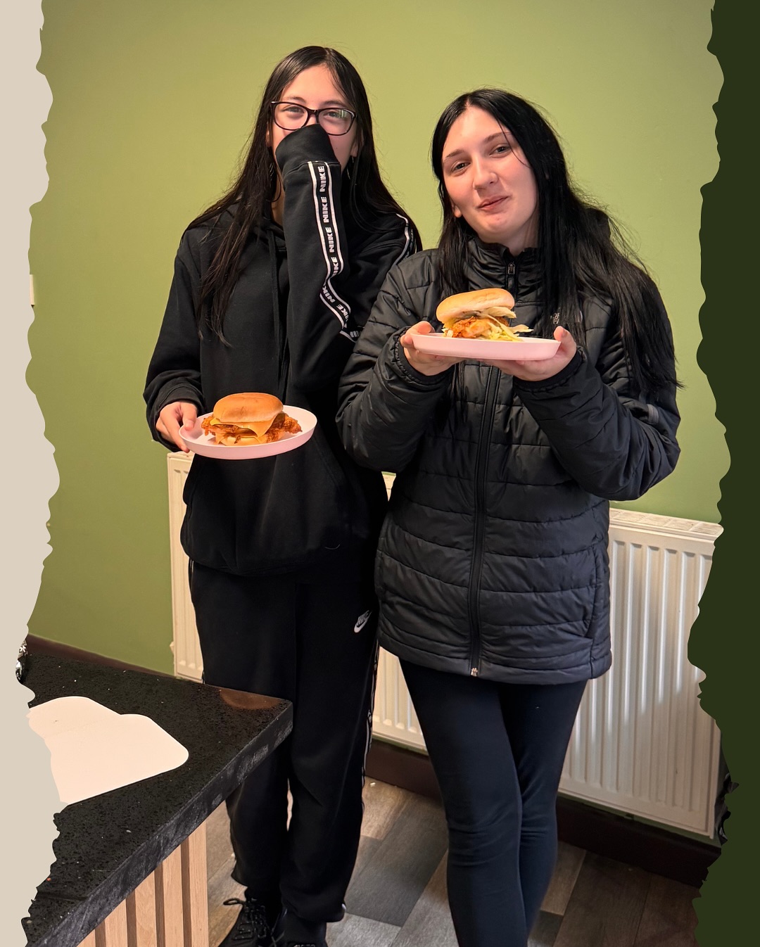 Homemade southern fried chicken burgers.π