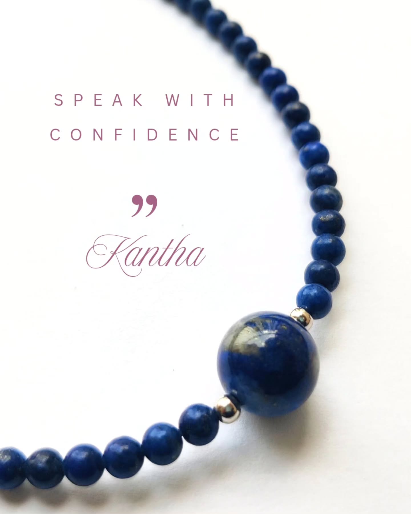 You afraid of speaking in public? "Kantha" necklace is your answer. Made with high quality 💯 Natural Lapis Lazuli gemstone with 925 sterling silver accent, this necklace works on your throat chakra.
.
.
It's open, balances and empowers your throat chakra and improves your communication.
.
.
Wear it with confidence and style.