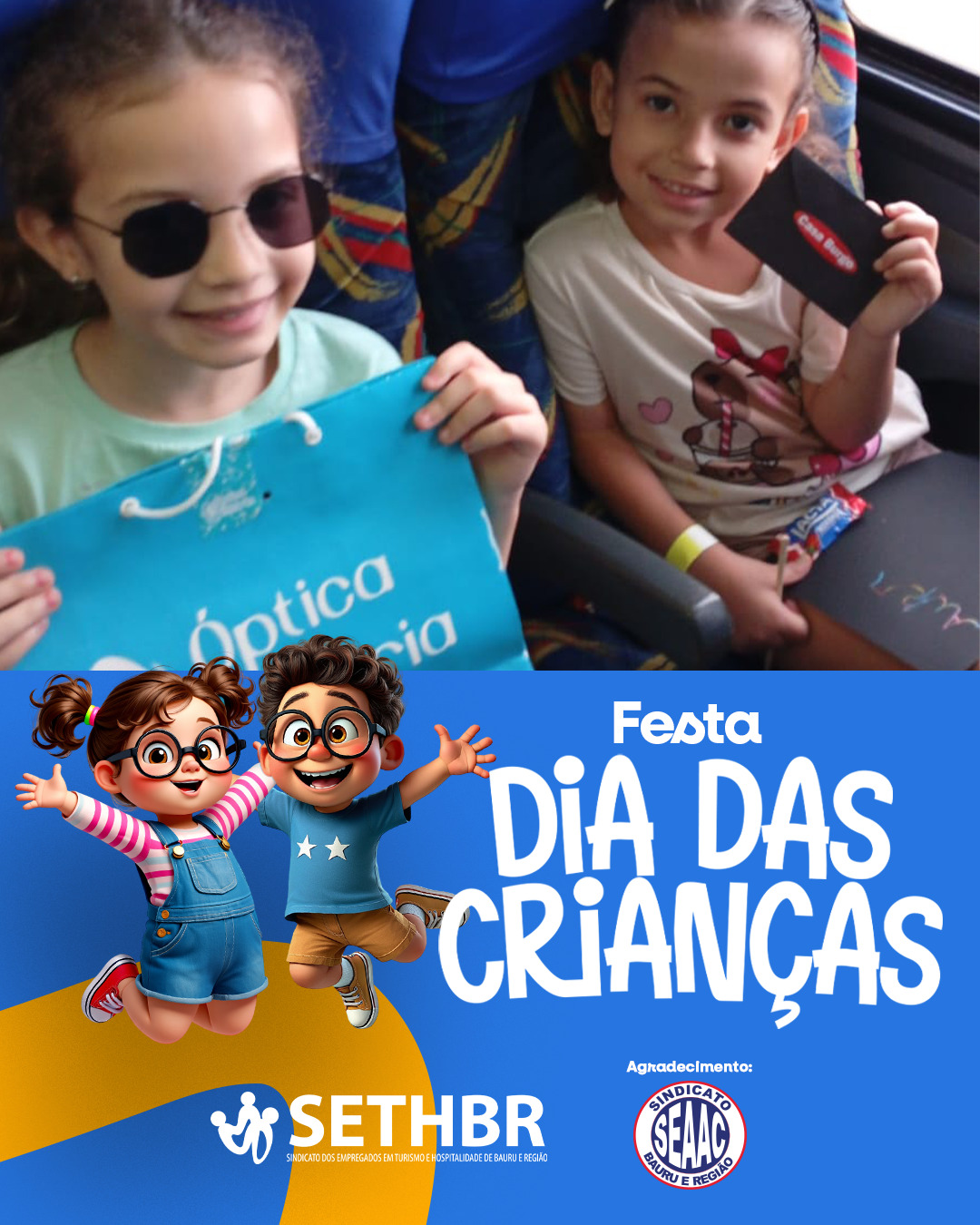 ✨🎈 Um dia repleto de alegria, brincadeiras e sorrisos tomou conta da festa do Dia das Crianças! Foi lindo ver tanta energia boa e momentos especiais compartilhados em família. 💛
Agradecemos  ao Sindicato SEAAC pela parceria que tornou esse evento ainda mais especial! 🤝🎉
Conte com a gente!
Sempre ao lado do trabalhador.
📞Fale com o Sethbr: (14) 3227-7431 ou 3227-7283
📲 Para saber mais sobre o nosso trabalho, acesse: www.sethbr.com.br
#sethbrbauru #sindicato #bauru #sethbr #aposentadoria #direitodotrabalhador #condomínios #edificio #baurucity