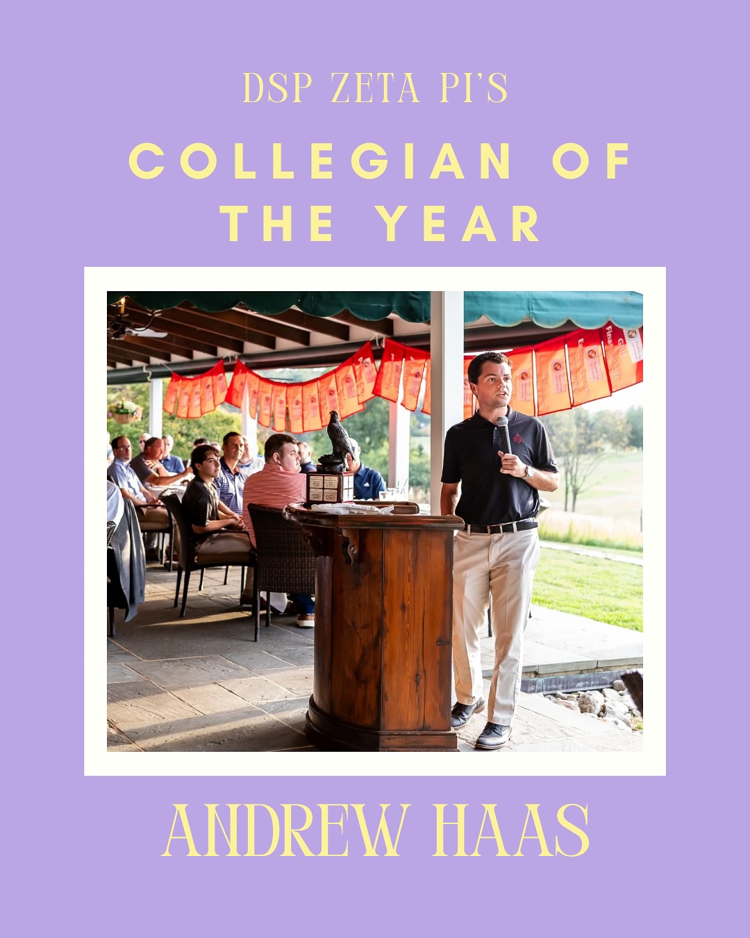 We’re proud to nominate Andrew Haas as our chapter’s Collegian of the Year! 👏💜 His leadership both within and outside of our chapter is exceptional, and we are always impressed by his hard work and dedication. 📚🙌