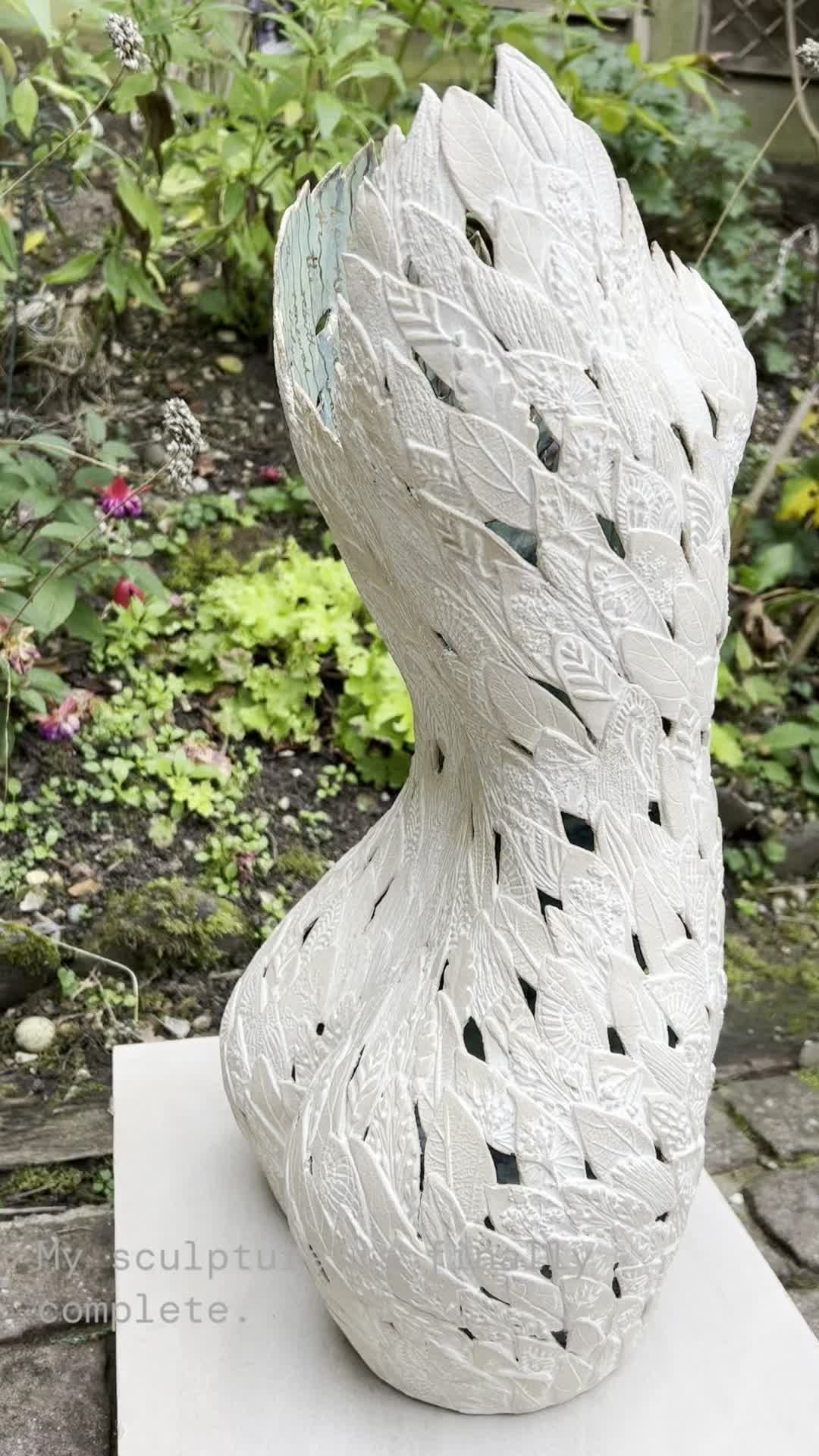 My leafy ceramic sculpture is ready to give you a twirl.