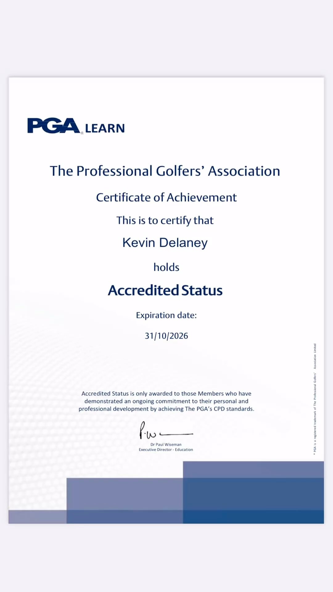 Really proud to have my PGA Accredited Status renewed for 2025/2026 🙌
Every year, I try to push myself to grow — to learn more, teach better, and give my clients the best coaching possible. This accreditation is a reminder of that ongoing journey.
I’m already looking ahead to what I can learn next year, and I can’t wait to bring even more value to everyone I work with.
#PGAProfessional #GolfCoaching #KeepLearning #GolfJourney #playerdevelopment