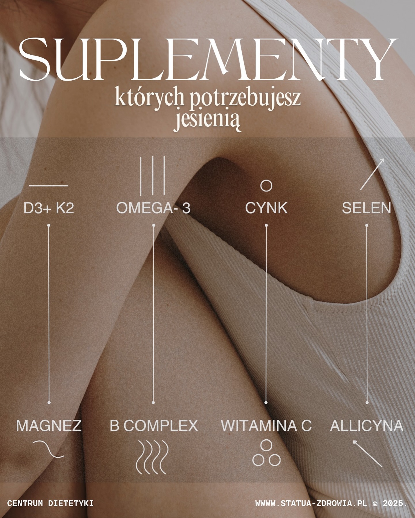 JESIEŃ-CZAS WZMOCNIENIA OD WEWNĄTRZ 🍁
Krótsze dni, mniej słońca, chłód i częstsze infekcje to znak, że warto zadbać o odporność i energię od środka.. i mimo, że odporności nie da się zbudować z dnia na dzień, bo jest ona PROCESEM, na który wpływa cały nasz styl i higiena życia..
to jest kilka takich suplementów, które szczególnie polecam na ten czas:
💛 Witamina D3+ K2- absolutna podstawa jesienią. Wspiera odporność, układ kostny i samopoczucie.
🌿 Omega-3- dba o mózg, serce i nastrój, którego często jesienią zaczyna brakować.
🌰 Cynk + selen- duet wzmacniający odporność i wspierający zdrowie skóry, włosów i paznokci.
🧠 Magnez- pomaga w radzeniu sobie ze stresem, zmęczeniem i napięciem mięśni.
💛 B-complex- zestaw witamin wspomagających układ nerwowy i odporność. Niezastąpiony w okresie zmęczenia, stresu i spadku nastroju.
🥦 Witamina C z bioflawonoidami- naturalna tarcza antyoksydacyjna, wspomaga walkę z wolnymi rodnikami i infekcjami.
🧄 Czosnek (suplementacja allicyną)- działa przeciwbakteryjnie, przeciwwirusowo i wspiera układ odpornościowy. To jeden z najstarszych i najlepiej przebadanych „antybiotyków” natury.
Pamiętaj, że suplementacja powinna być dopasowana indywidualnie- to, co wzmacnia jednego, nie zawsze będzie odpowiednie dla drugiego.
Jeśli potrzebujesz planu suplementacji, dostosowanego do Ciebie- zlecimy odpowiednie badania na które dodatkowo dostaniesz zniżkę (tylko dla naszych Pacjentów 🤫🫱🏽🫲🏾❤️)
Następnie przeanalizujemy Twój styl życia, dolegliwości, wyniki i rozpiszemy suplementację (w którą również wygodnie zaopatrzysz się w naszym Centrum 🤫🍀)
Zadbaj o siebie tej jesieni- od środka i z troską 🍵💫
📍 Centrum Dietetyki- Statua Zdrowia
Budowniczych 24F LUBIN
📞 884-641-338
