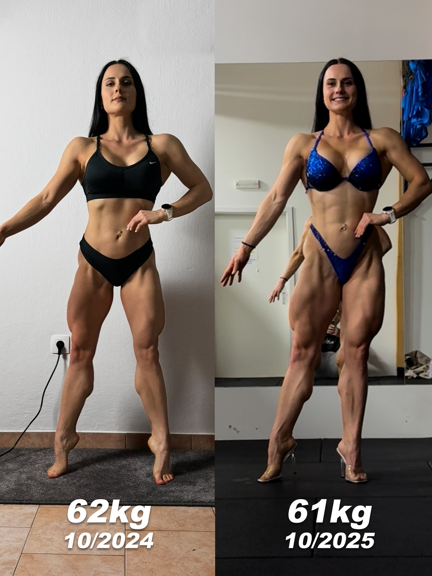 Terka a náš 1.rok v rámci online coachingu 🫱🏻🫲🏼 a premiéra vo wellness. Váha síce ukazuje -1kg rozdiel, no opäť v inej kompozícii tela v pomere svalovej hmoty a tuku. Na súťaži GP Brno pod hlavičkou 🇨🇿SKFČR (IFBB) sa nám podarilo obsadiť 🥈2.miesto. Aj keď ste viacerí reagovali, že Terka mala byť prvá, my tento verdikt berieme a nabudúce prídeme lepší ✊🏻, nech niet žiadnych pochýb (vo výsledkovej listine mali obe pretekárky rovnaký počet bodov).
Ďakujeme však za podporu a odozvu ktorú ste nám dali. @tereza_balikova je za mňa jeden z najlepších anatomických “prototypov” kategórie wellness aké som kedy videl (a že som ich už videl 😄). Verím, že toto je len začiatok, pretože táto žena na to rozhodne má, aby patrila medzi tie najlepšie ✊🏻.
#skfcr #welness #gpbrno #czechfitness #czechfitnessgirl #sutaz #premena #transformation #bodytransformation #coaching #onlinecoaching