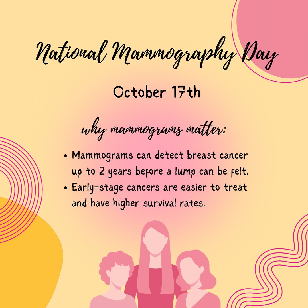 Today is National Mammography Day. Early detection saves lives, schedule your mammogram today!
#MammographyDay #BreastCancerAwareness
