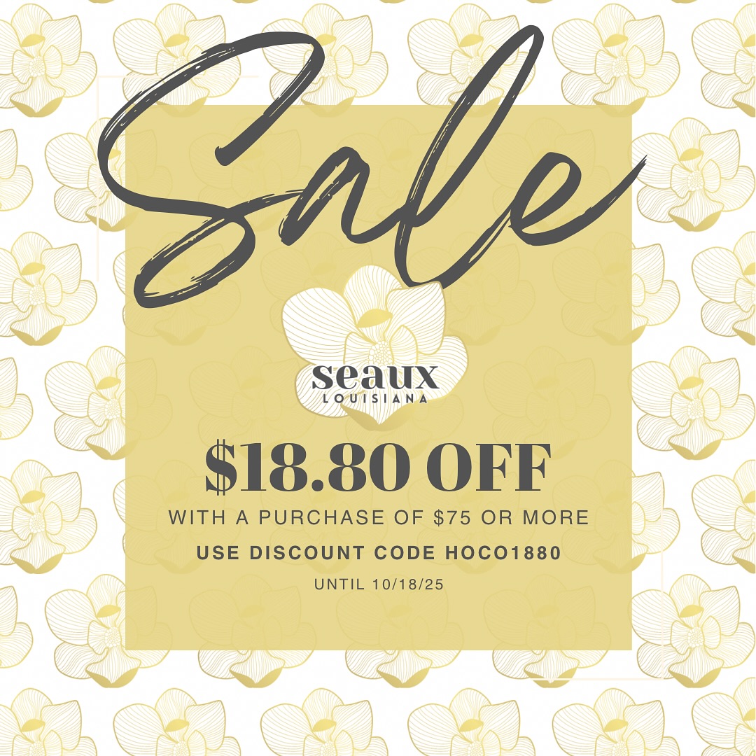 We’re starting our BLUE AND GOLD homecoming celebration NOW!! Through October 18, 2025, get $18.80 off a purchase of $75 or more. Use discount code- HOCO1880
#seauxlouisiana #jaguarnation